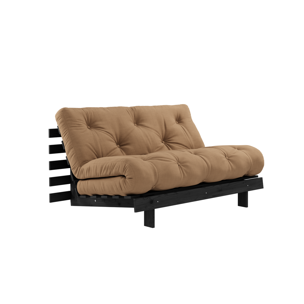 ROOTS BLACK NIGHT LACQUERED 140 X 200 W. ROOTS MATTRESS MOCCA