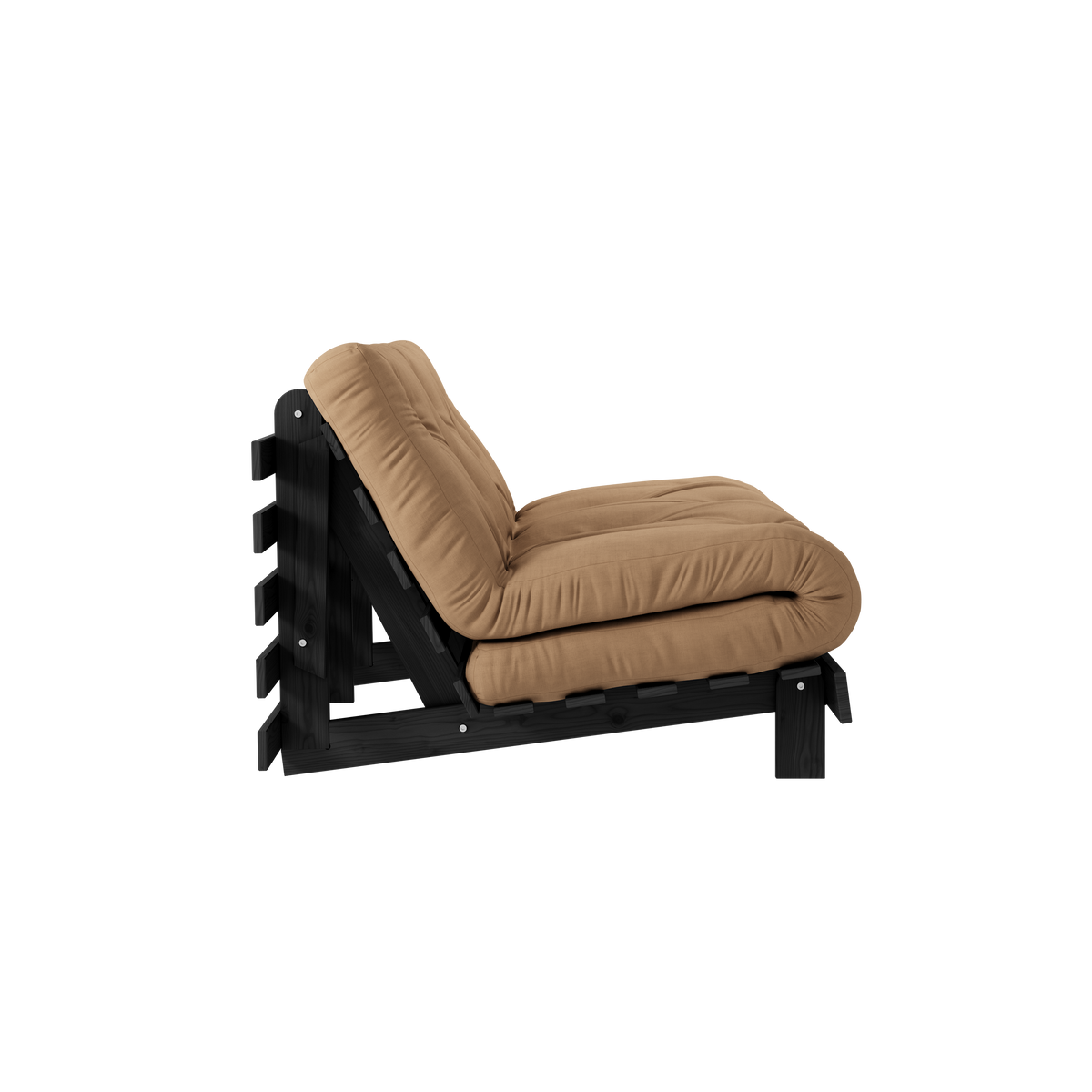 ROOTS BLACK NIGHT LACQUERED 140 X 200 W. ROOTS MATTRESS MOCCA