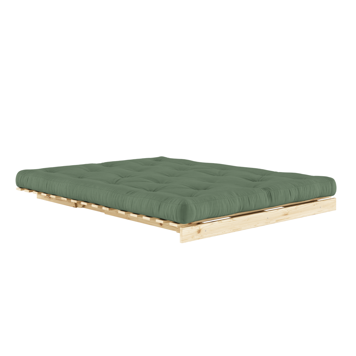 ROOTS RAW 160 X 200 AVEC MATELAS ROOTS VERT OLIVE