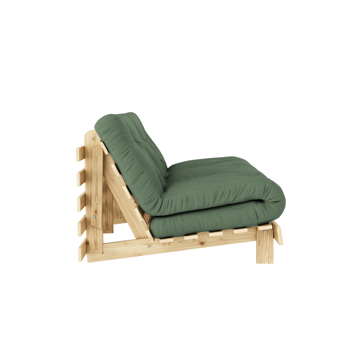 ROOTS RAW 160 X 200 AVEC MATELAS ROOTS VERT OLIVE