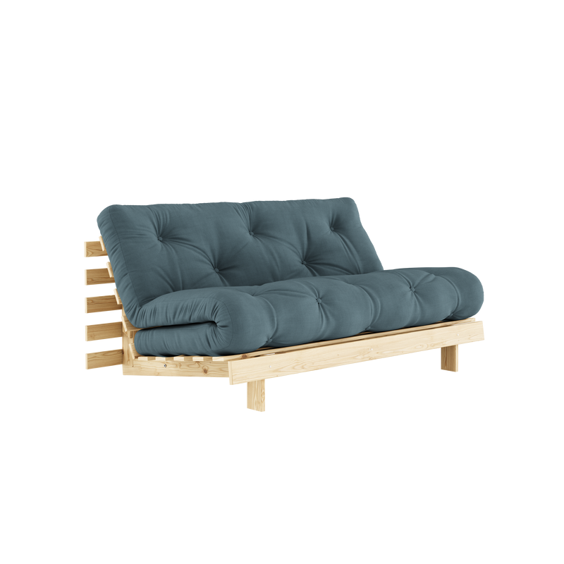 ROOTS BRUT 160 X 200 AVEC MATELAS ROOTS BLEU PÉTROLE