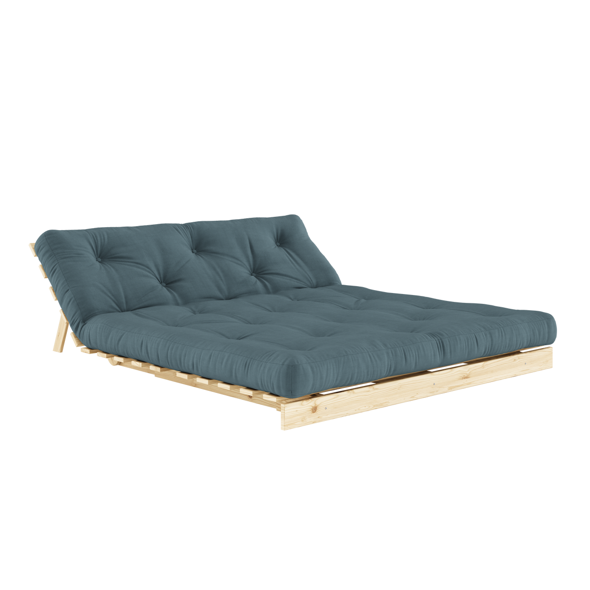 ROOTS BRUT 160 X 200 AVEC MATELAS ROOTS BLEU PÉTROLE