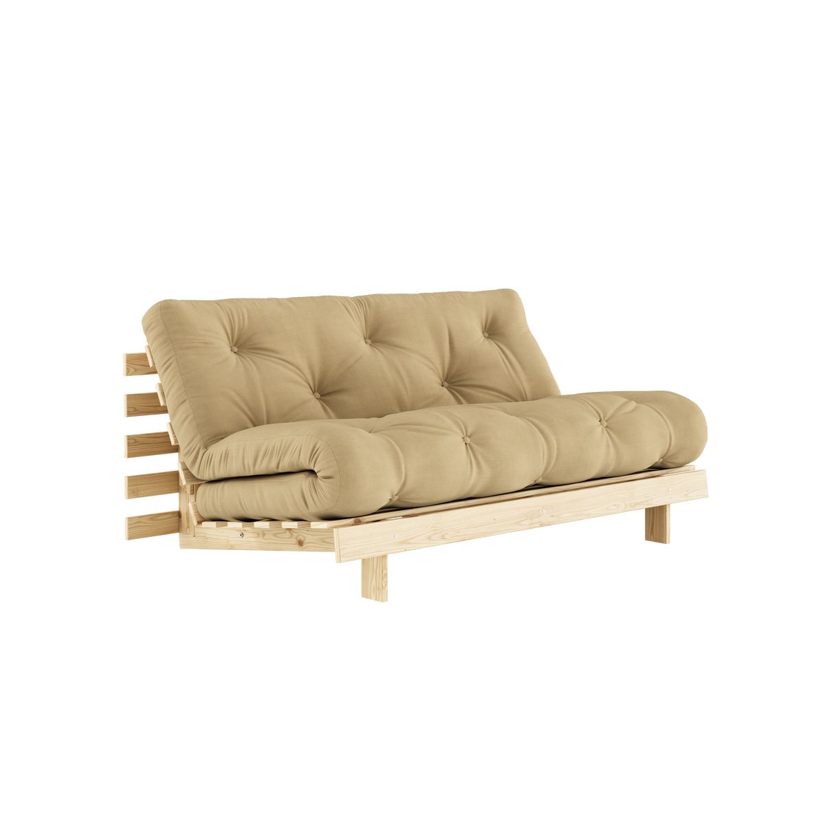 MATELAS ROOTS BRUT 160 X 200 AVEC MATELAS ROOTS BEIGE BLÉ