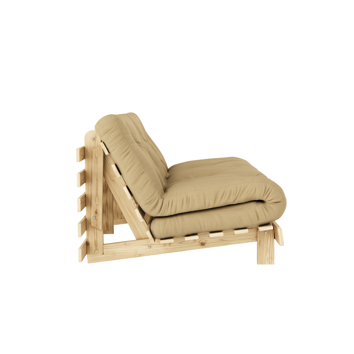 MATELAS ROOTS BRUT 160 X 200 AVEC MATELAS ROOTS BEIGE BLÉ