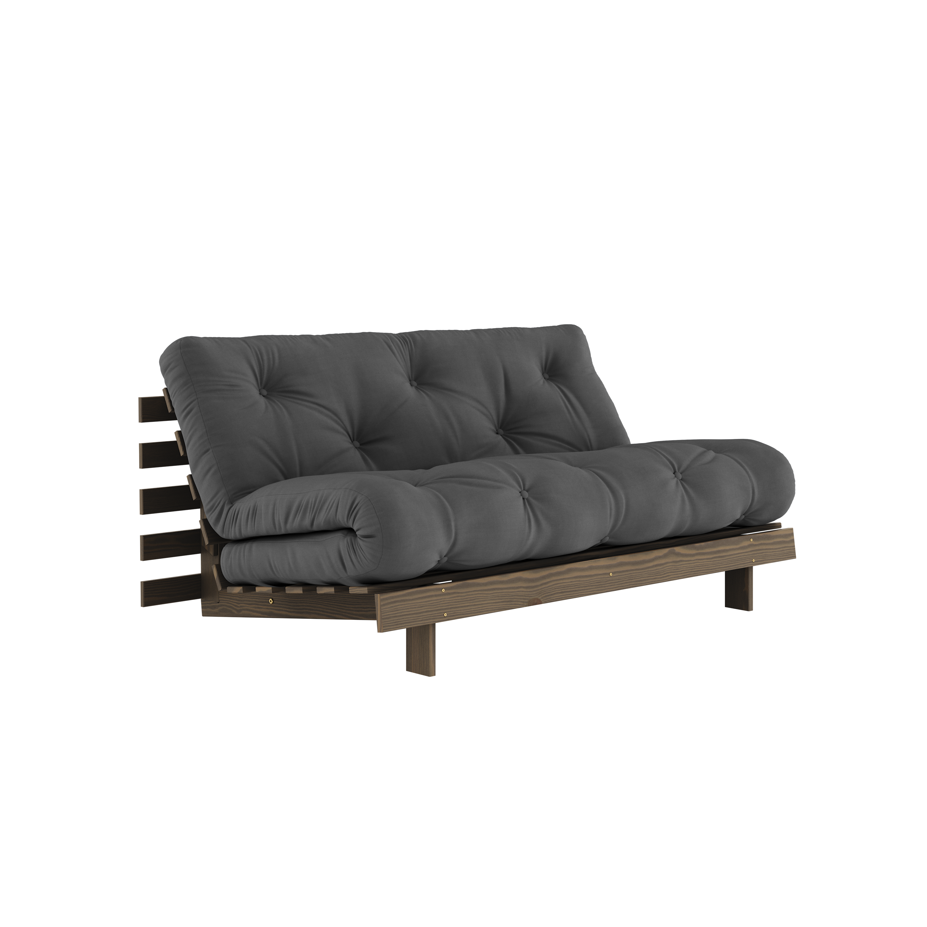 ROOTS CAROB BROWN 160 X 200 W. ROOTS MATTRESS DARK GREY
