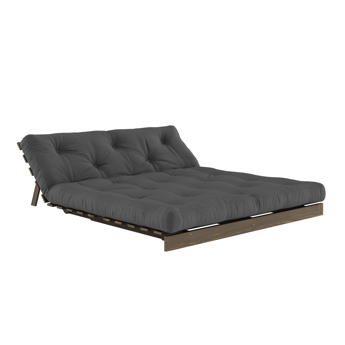 ROOTS CAROB BROWN 160 X 200 W. ROOTS MATTRESS DARK GREY