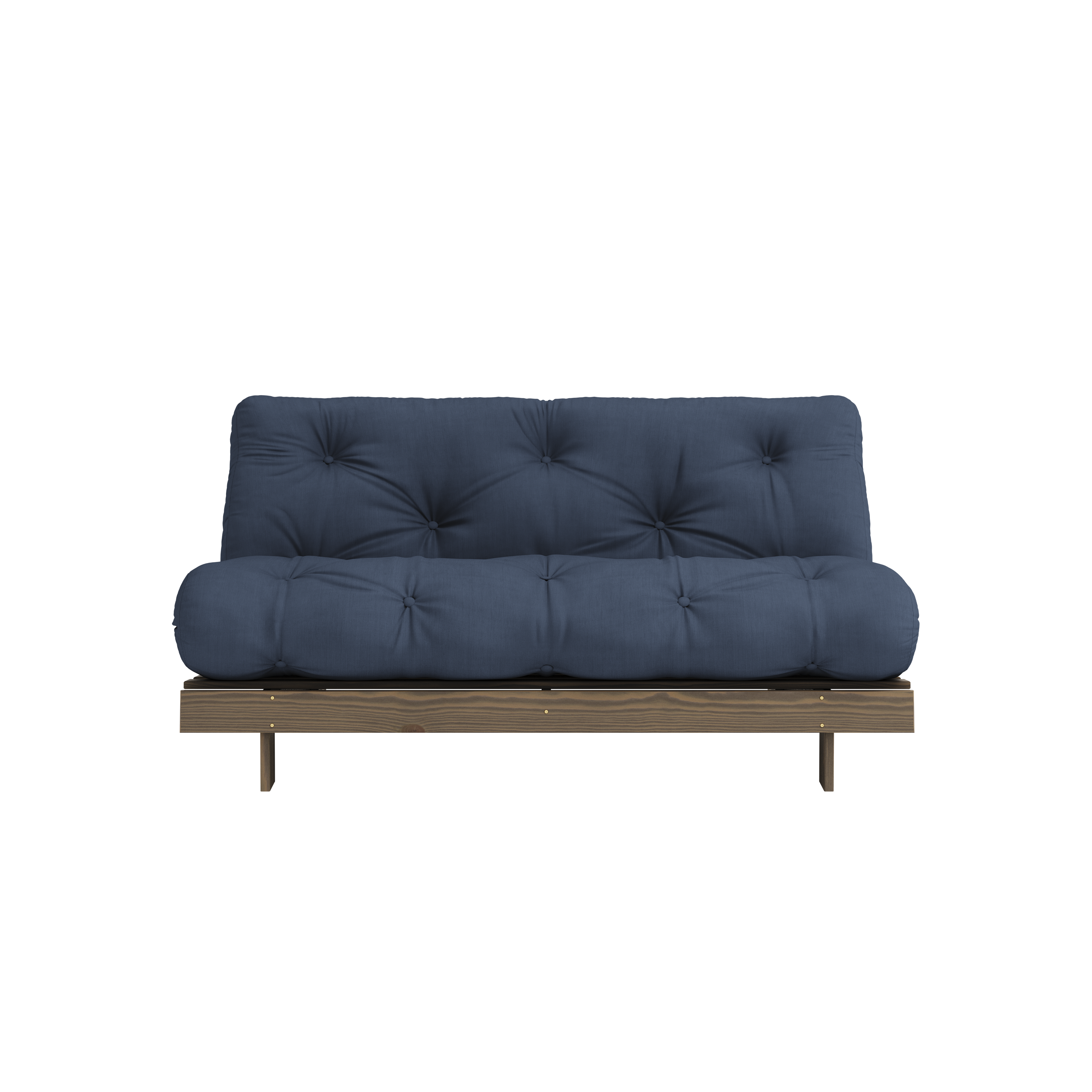 ROOTS BRUN CAROUBE 160 X 200 AVEC MATELAS ROOTS BLEU MARINE