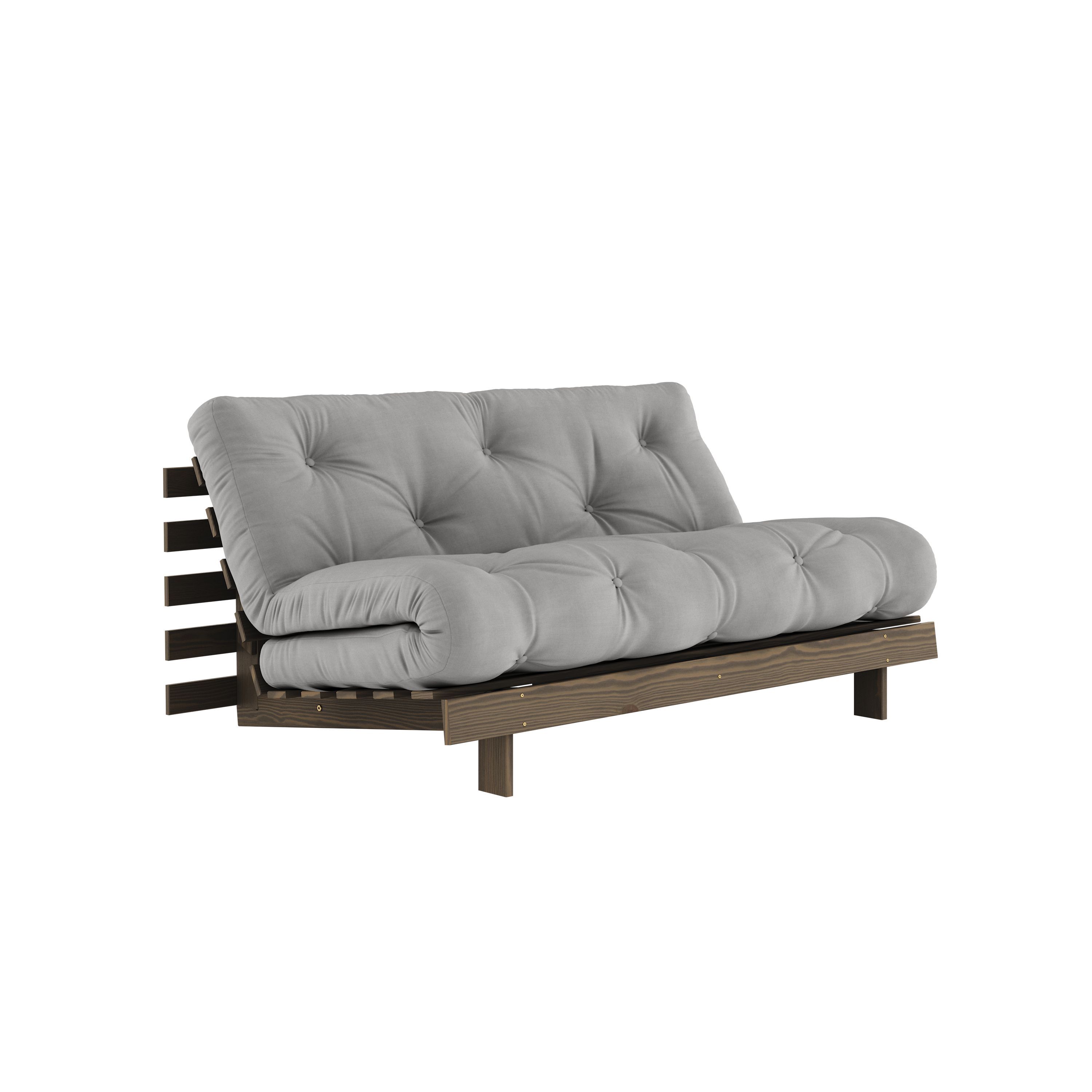 ROOTS BRUN CAROUBE 160 X 200 AVEC MATELAS ROOTS GRIS