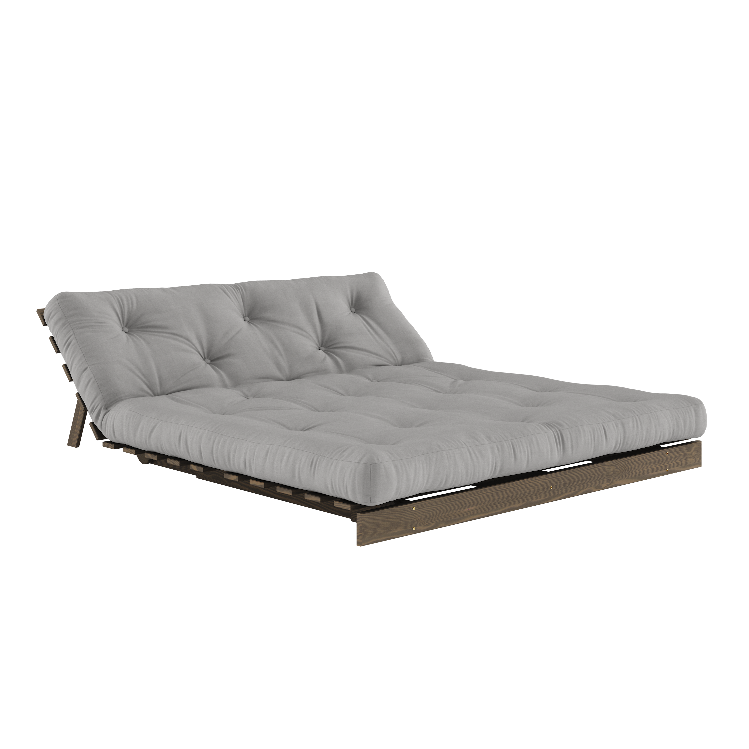 ROOTS BRUN CAROUBE 160 X 200 AVEC MATELAS ROOTS GRIS