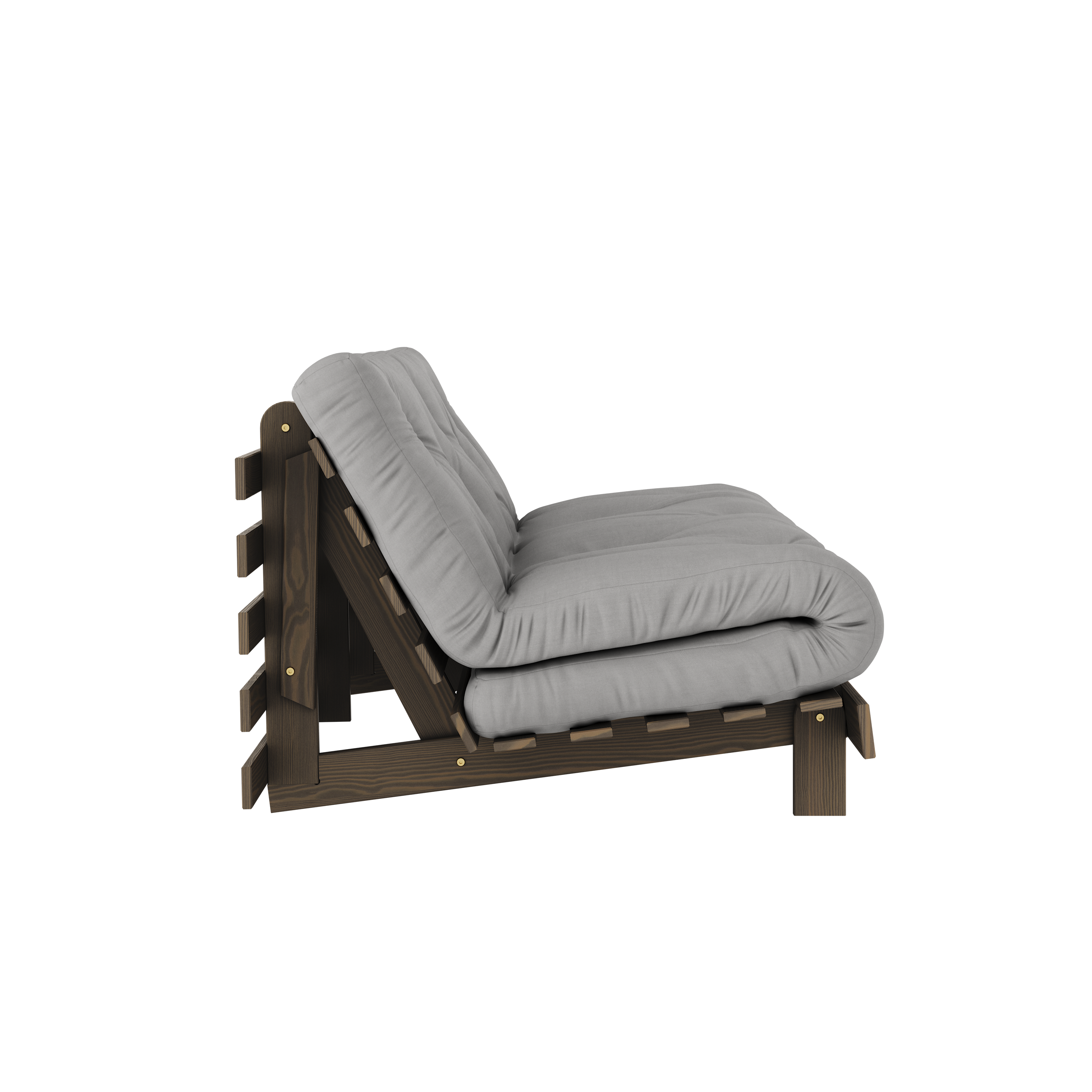 ROOTS BRUN CAROUBE 160 X 200 AVEC MATELAS ROOTS GRIS