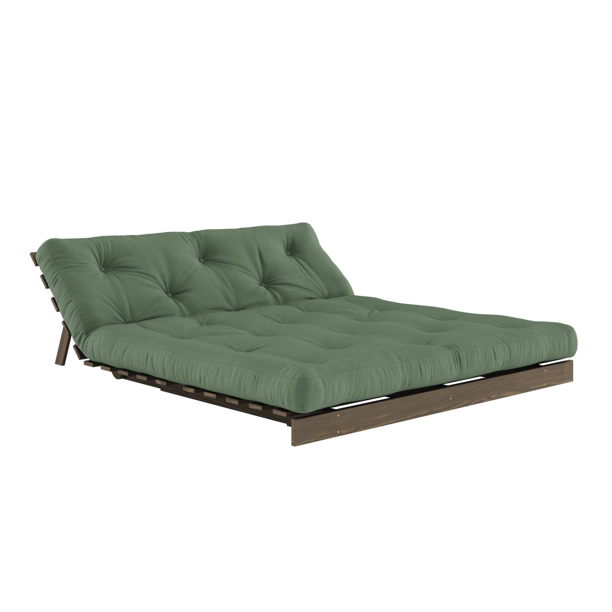 ROOTS CAROB BROWN 160 X 200 W. ROOTS MATTRESS OLIVE GREEN