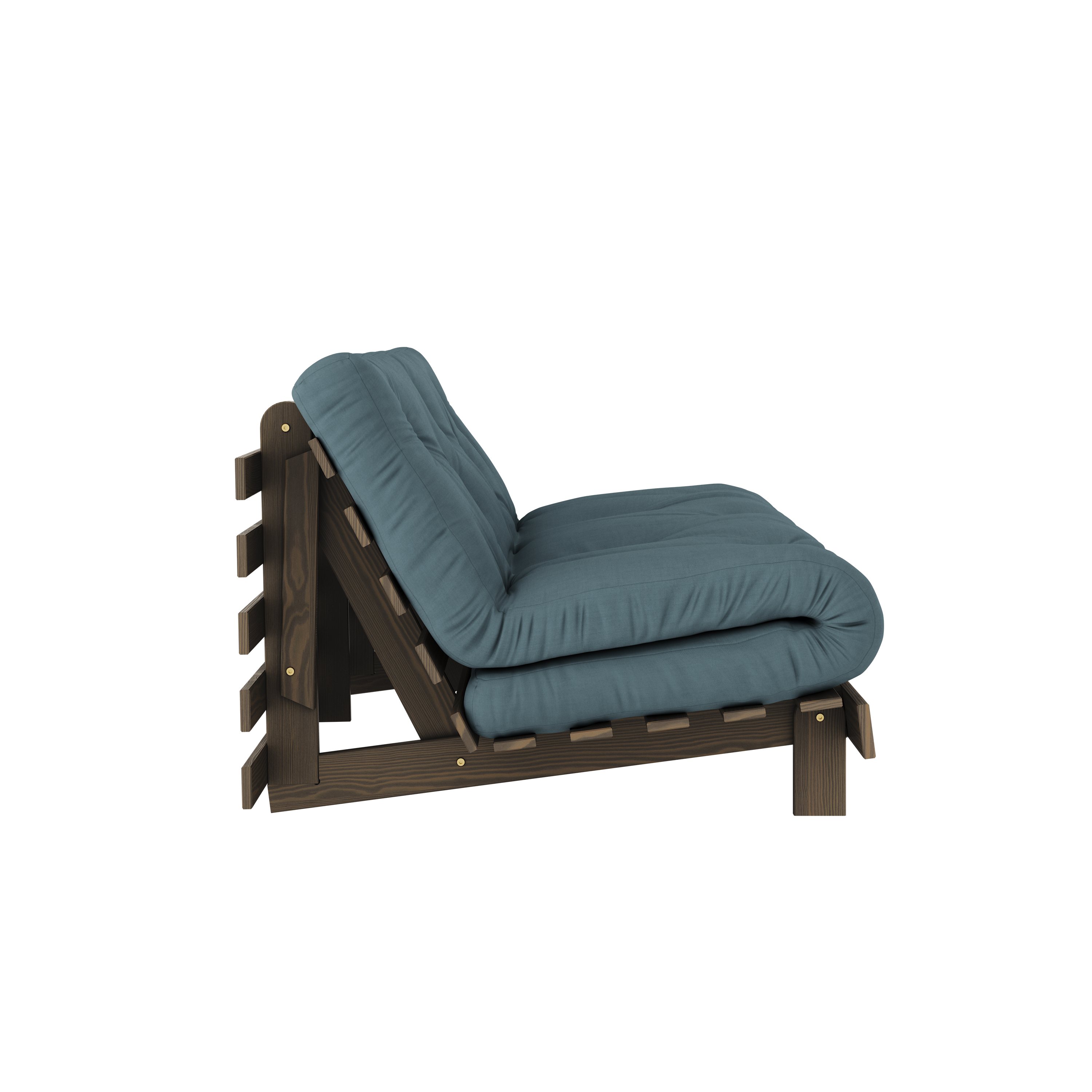 ROOTS CAROB BROWN 160 X 200 W. ROOTS MATTRESS PETROL BLUE