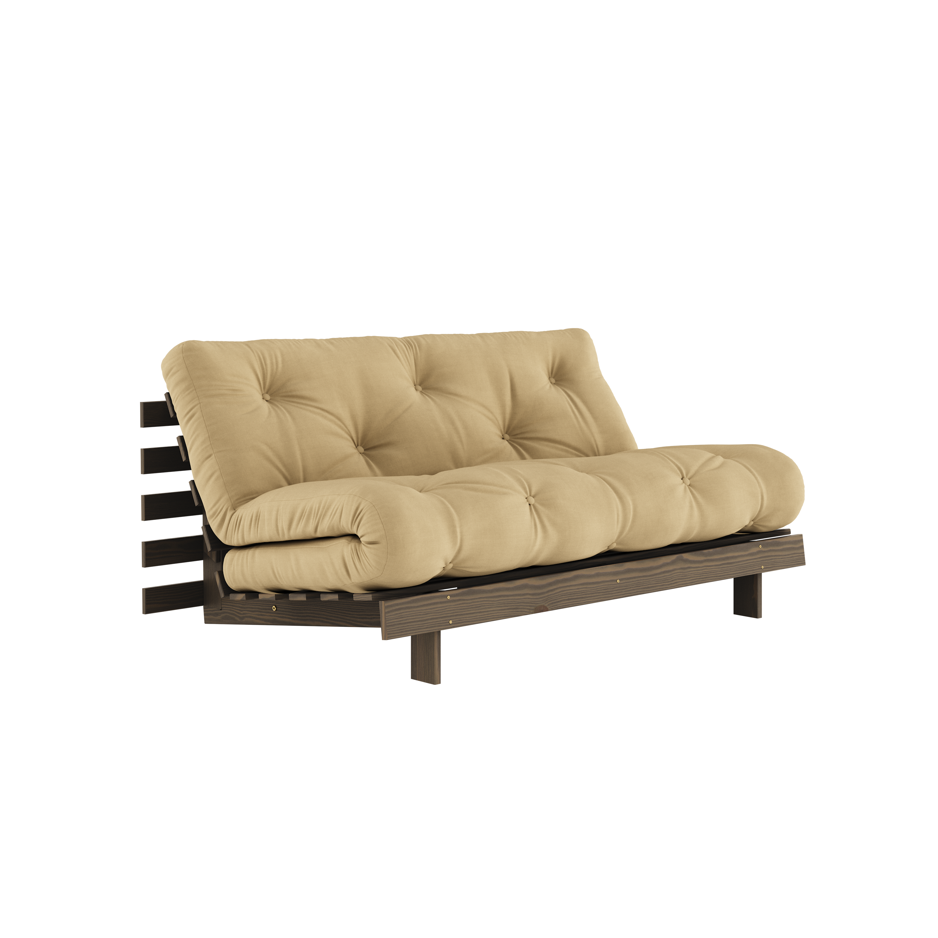 ROOTS CAROB BROWN 160 X 200 W. ROOTS MATTRESS WHEAT BEIGE