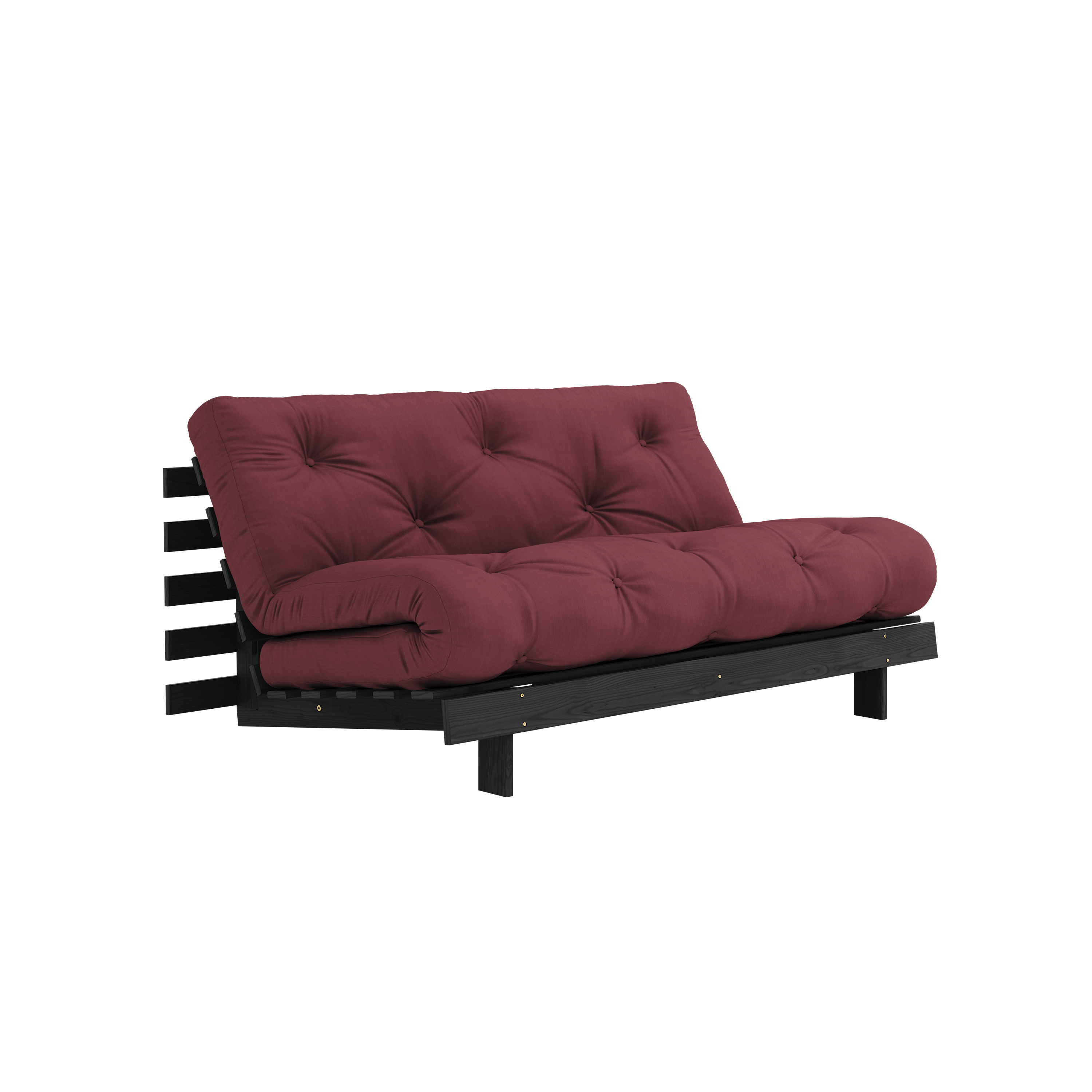 ROOTS BLACK NIGHT LACQUERED 160 X 200 W. ROOTS MATTRESS BORDEAUX