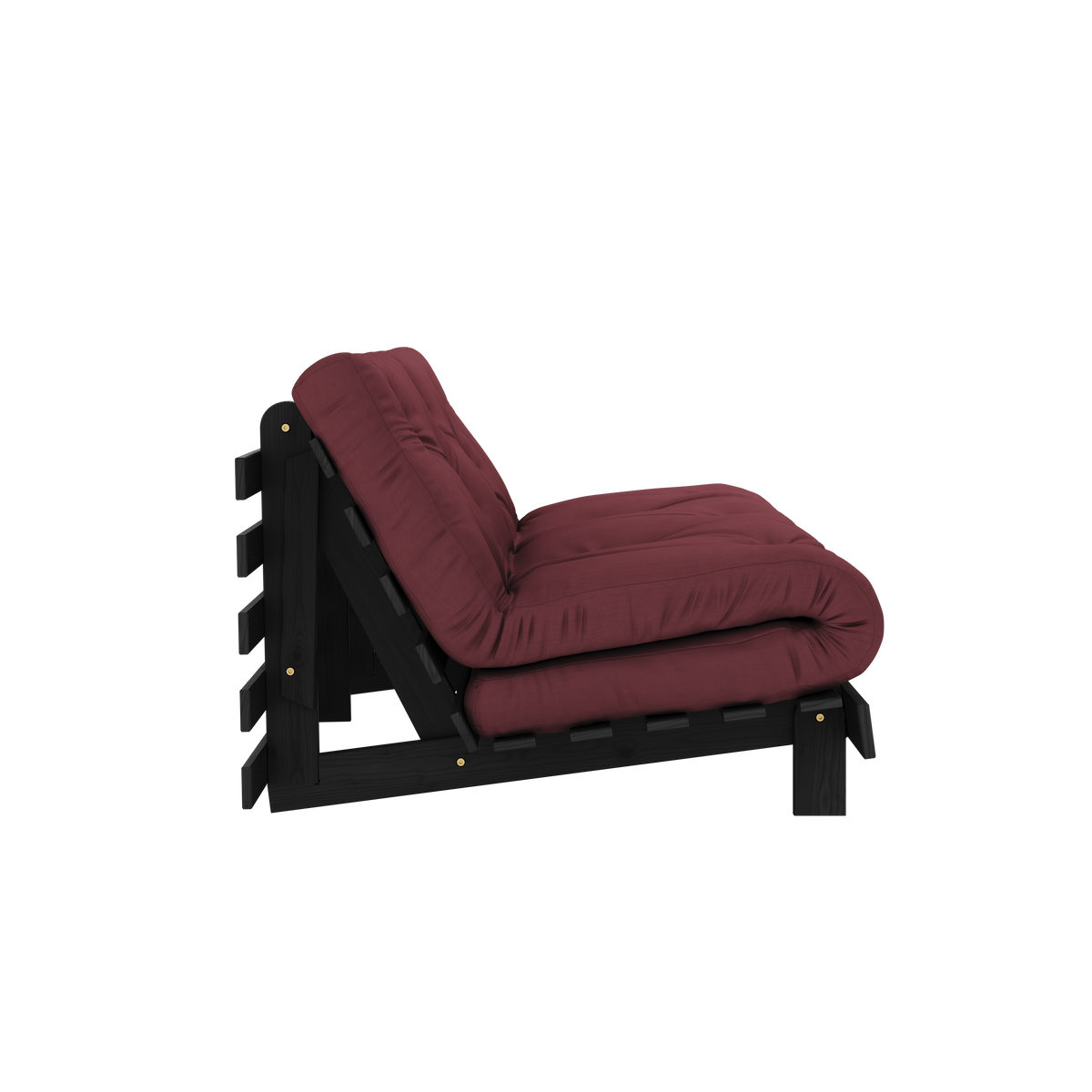 ROOTS BLACK NIGHT LACQUERED 160 X 200 W. ROOTS MATTRESS BORDEAUX