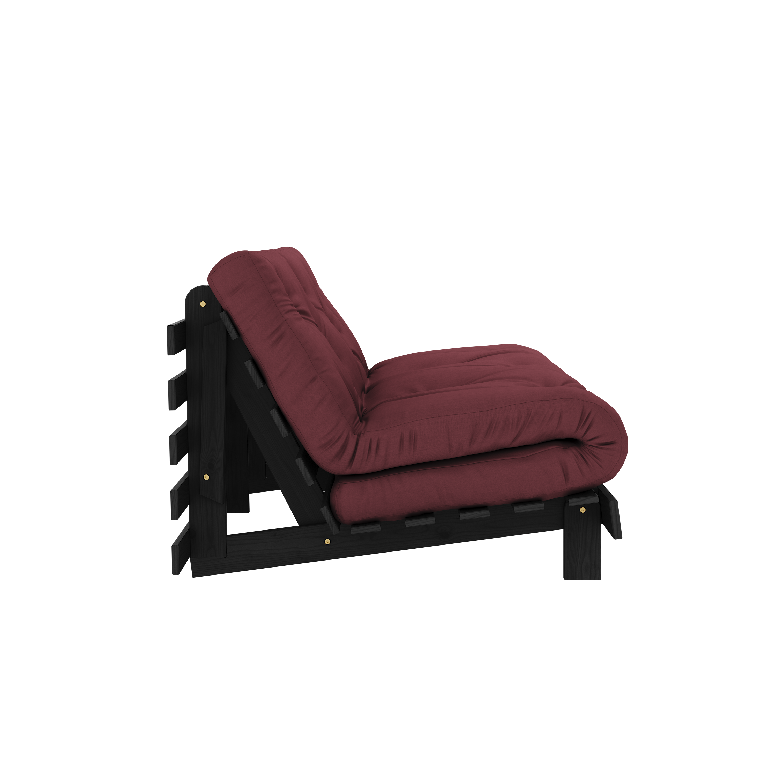 ROOTS BLACK NIGHT LACQUERED 160 X 200 W. ROOTS MATTRESS BORDEAUX