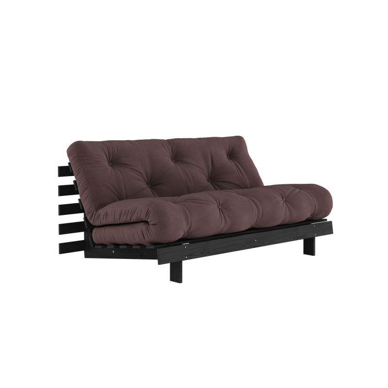 ROOTS BLACK NIGHT LACQUERED 160 X 200 W. ROOTS MATTRESS BROWN