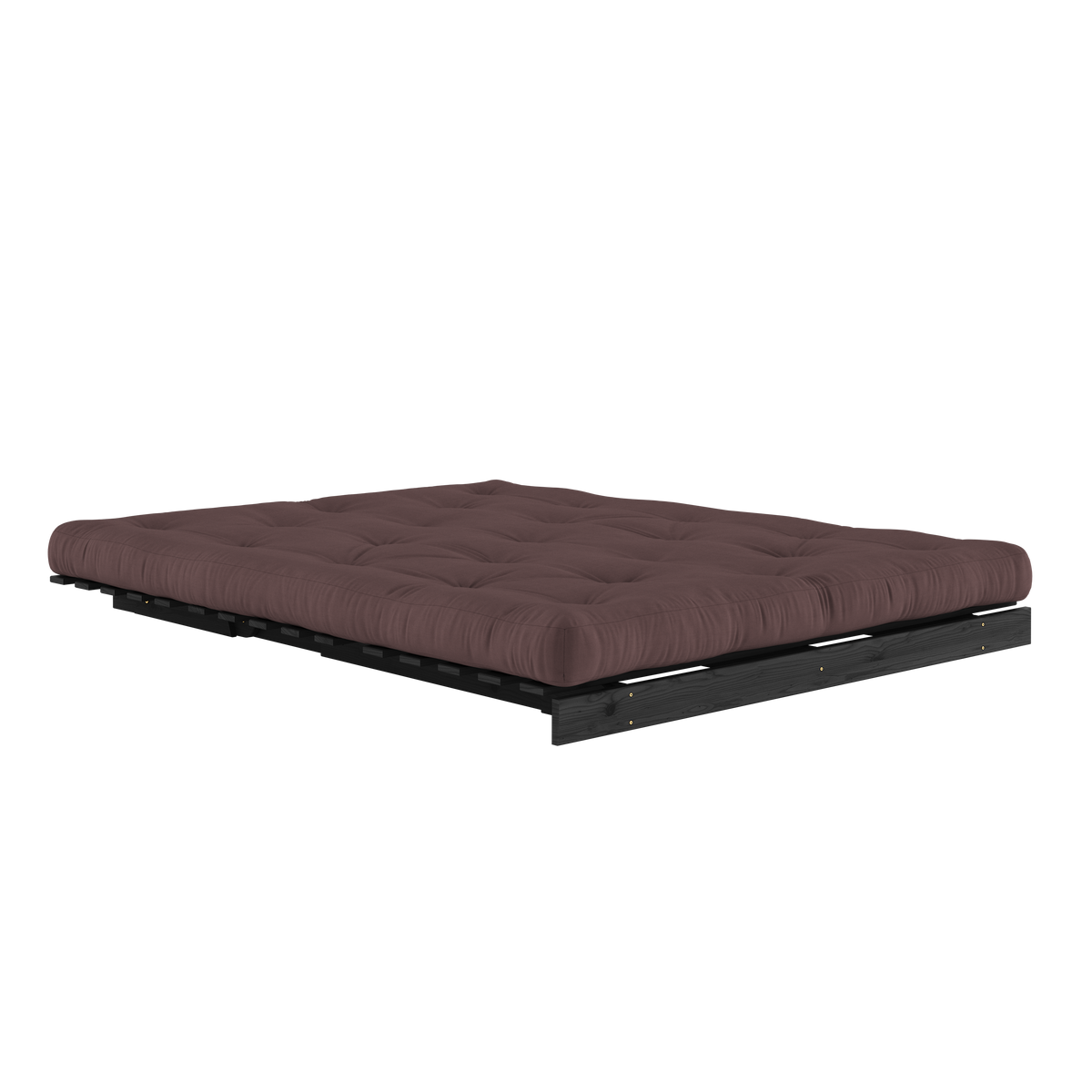 ROOTS BLACK NIGHT LACQUERED 160 X 200 W. ROOTS MATTRESS BROWN