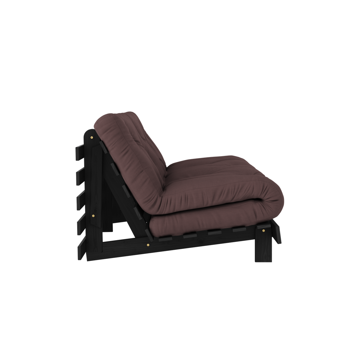 ROOTS BLACK NIGHT LACQUERED 160 X 200 W. ROOTS MATTRESS BROWN