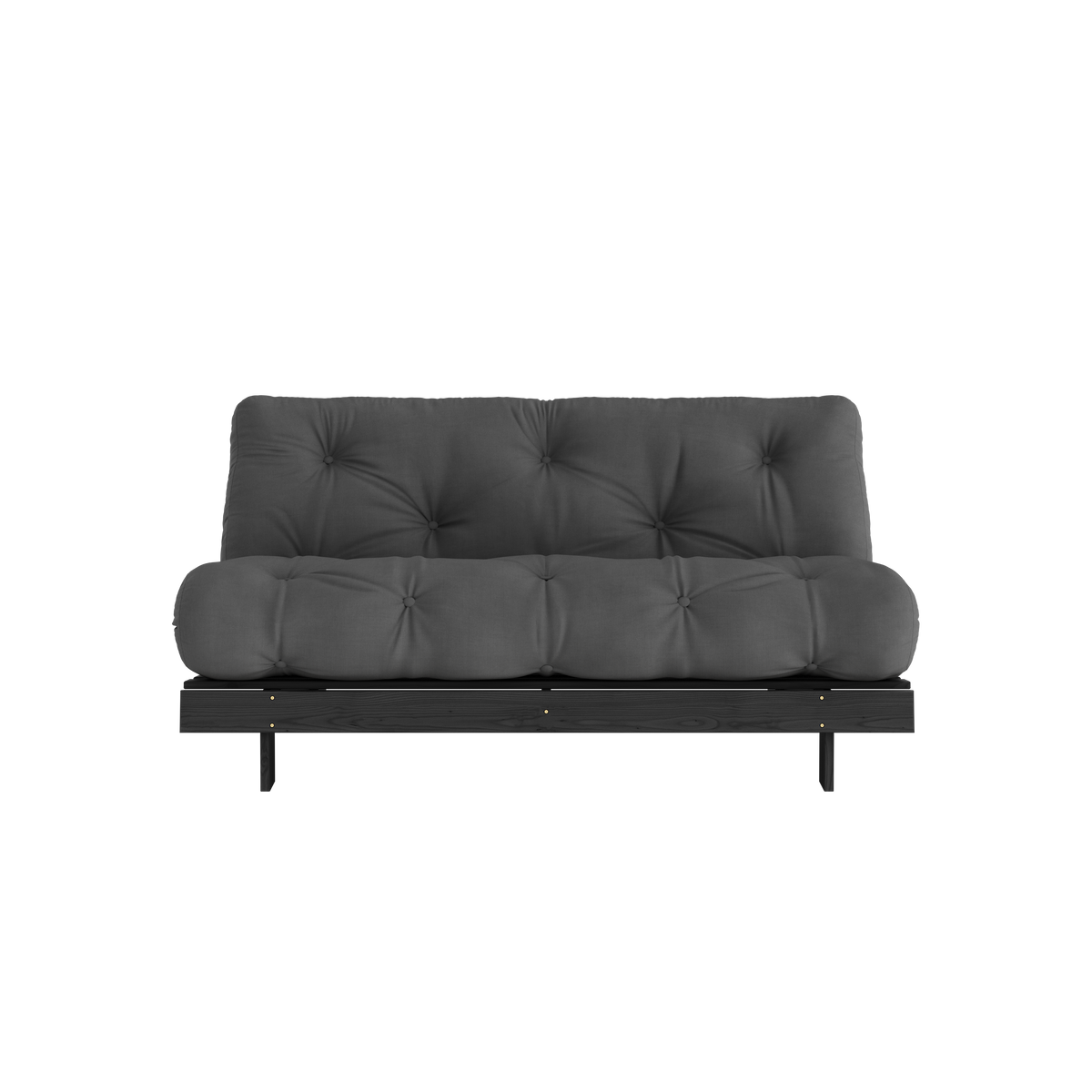 ROOTS BLACK NIGHT LACQUERED 160 X 200 W. ROOTS MATTRESS DARK GREY
