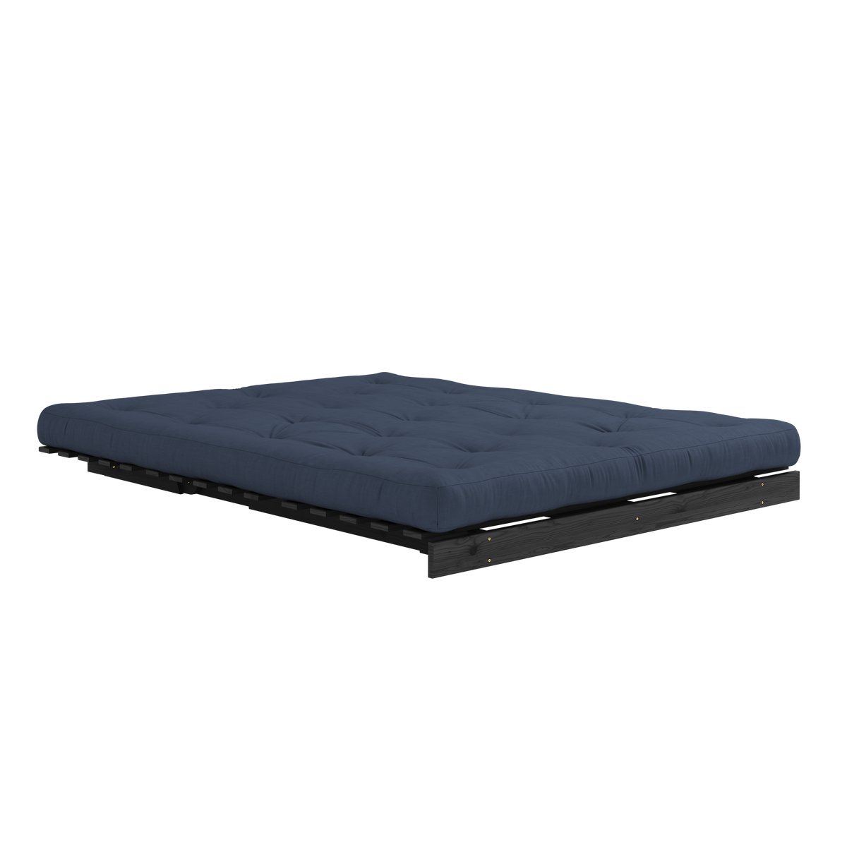 ROOTS BLACK NIGHT LAQUÉ 160 X 200 AVEC MATELAS ROOTS BLEU MARINE