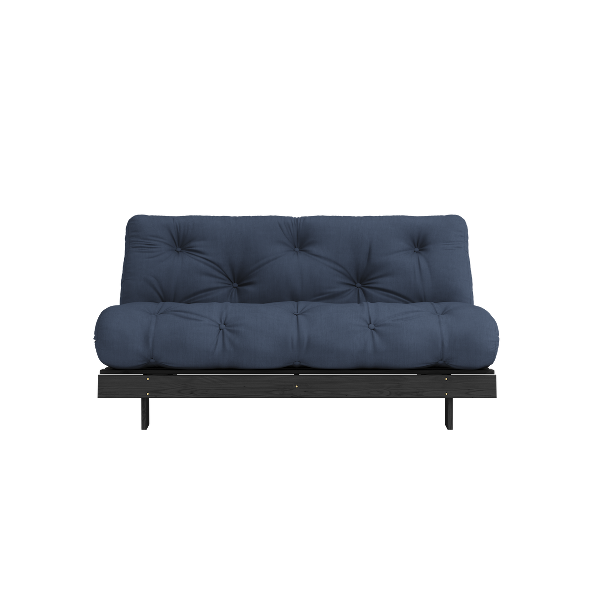 ROOTS BLACK NIGHT LAQUÉ 160 X 200 AVEC MATELAS ROOTS BLEU MARINE