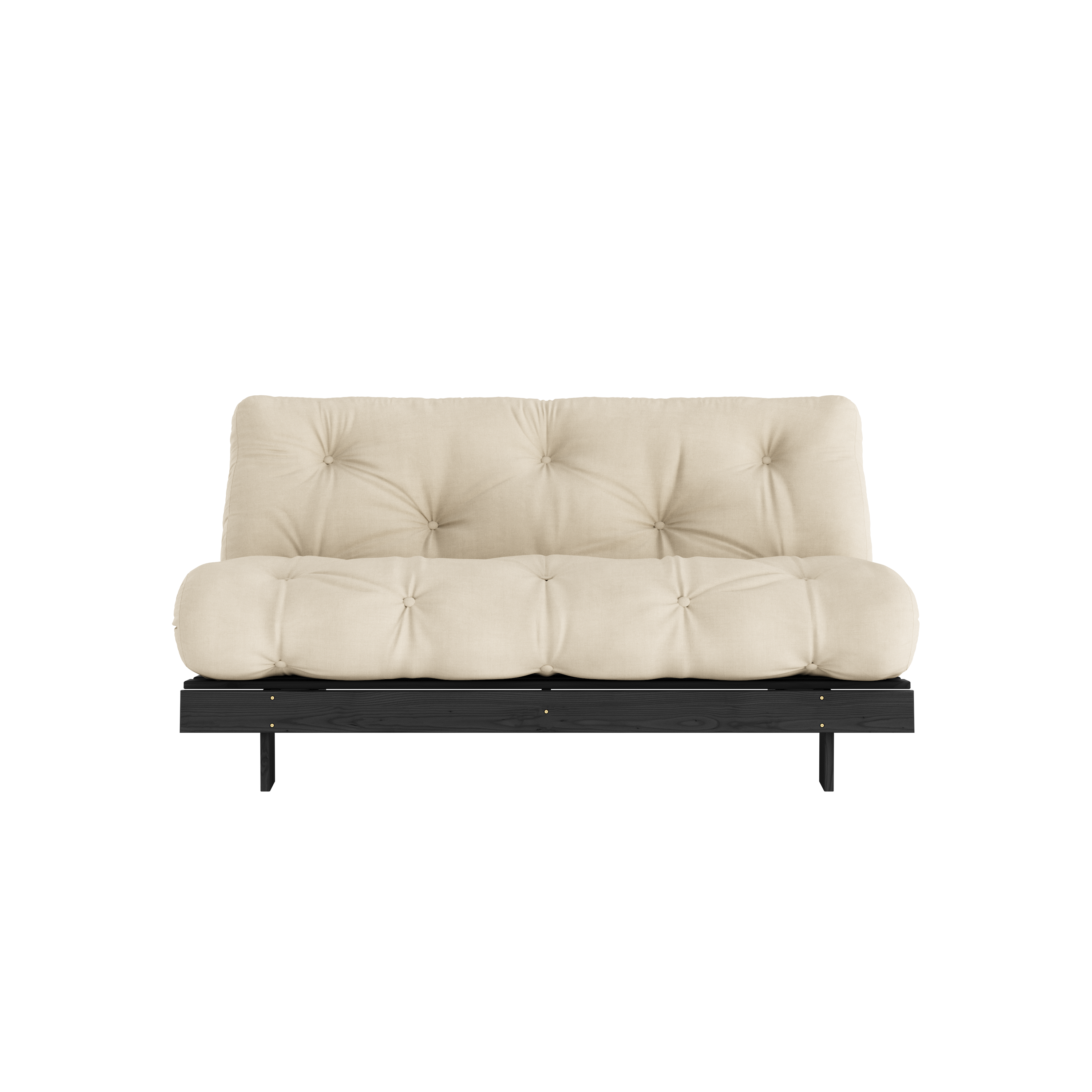 ROOTS BLACK NIGHT LACQUERED 160 X 200 W. ROOTS MATTRESS BEIGE