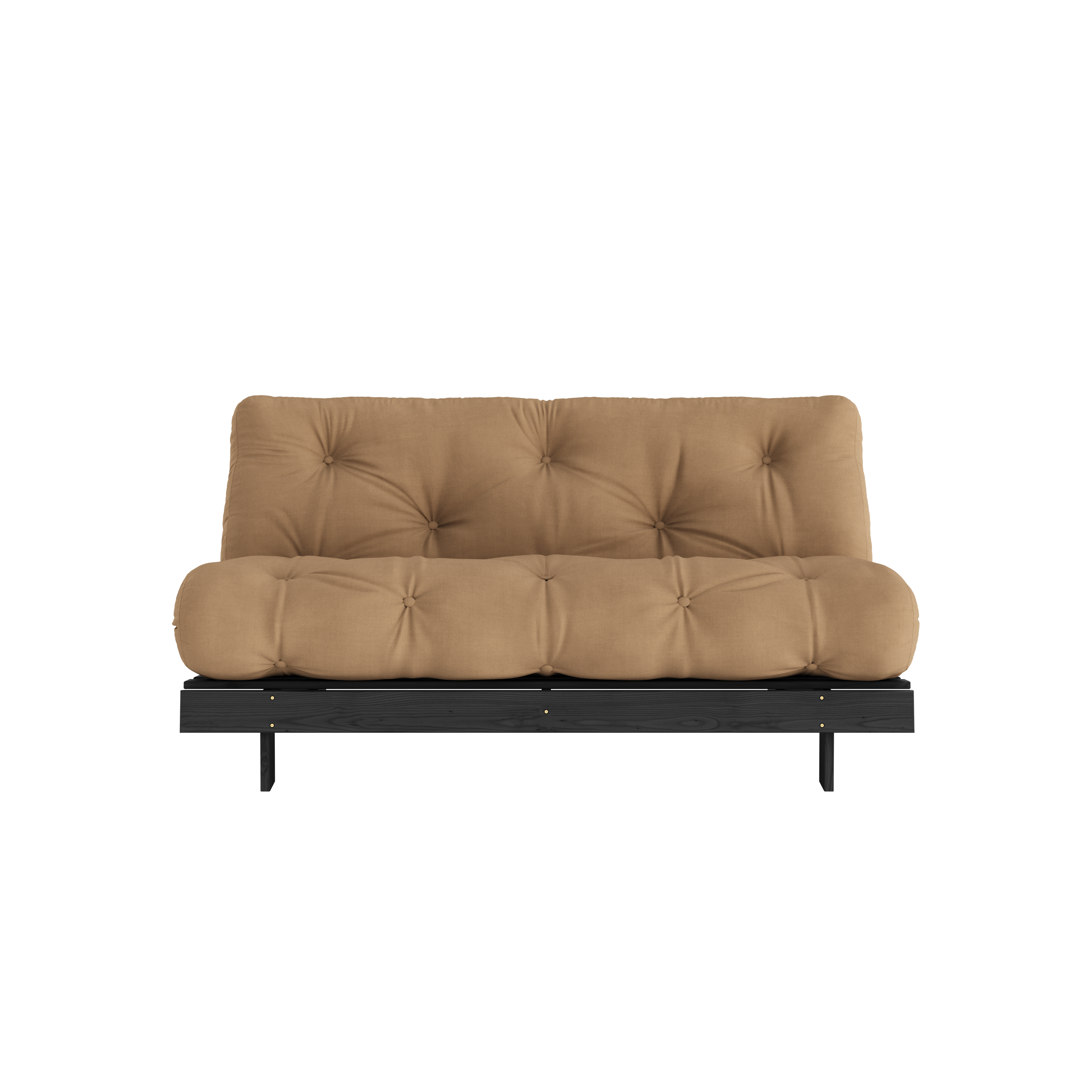 ROOTS NOIR NUIT LAQUÉ 160 X 200 AVEC MATELAS ROOTS MOCCA