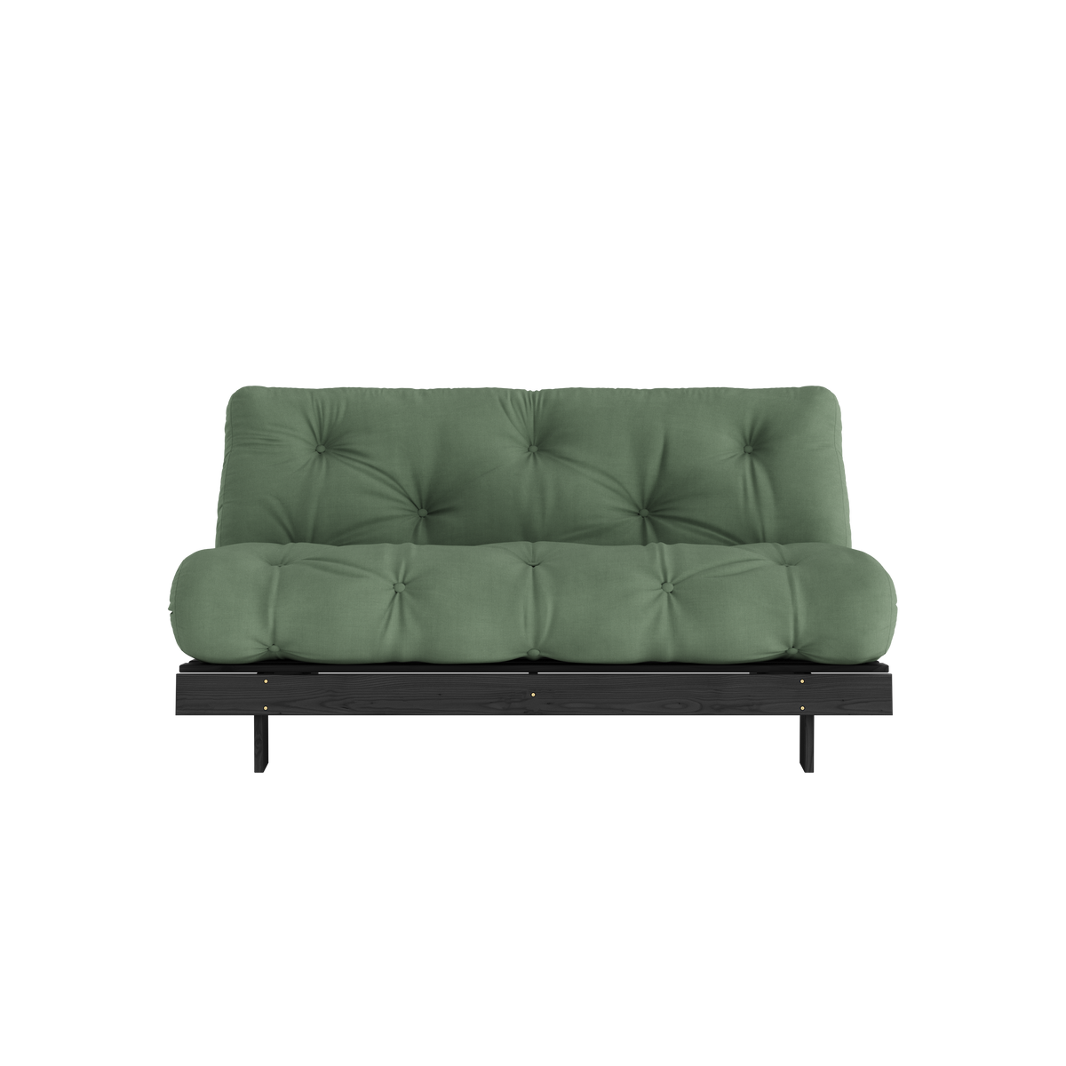 ROOTS BLACK NIGHT LACQUERED 160 X 200 W. ROOTS MATTRESS OLIVE GREEN
