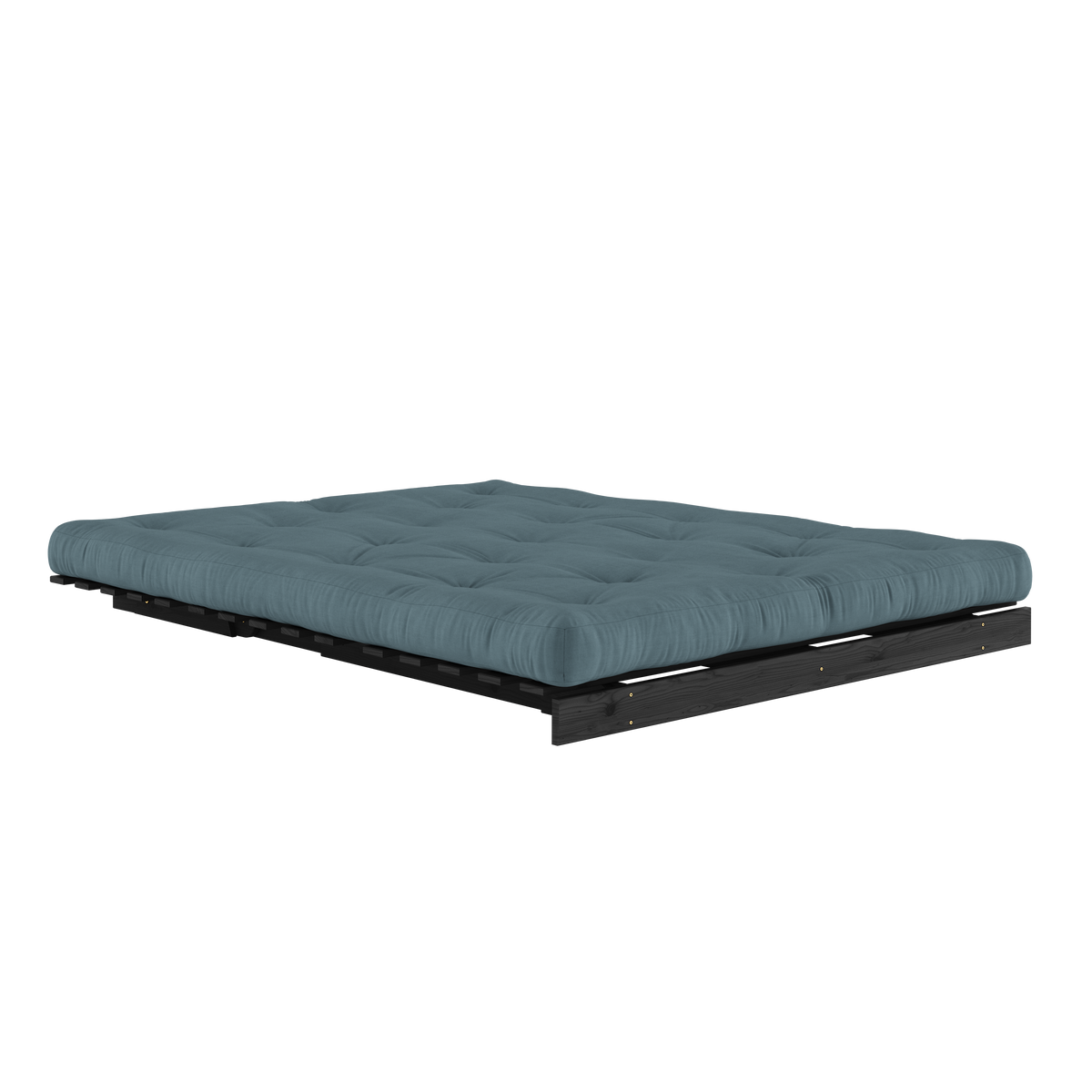 ROOTS NOIR NUIT LAQUÉ 160 X 200 W. MATELAS ROOTS BLEU PÉTROLE