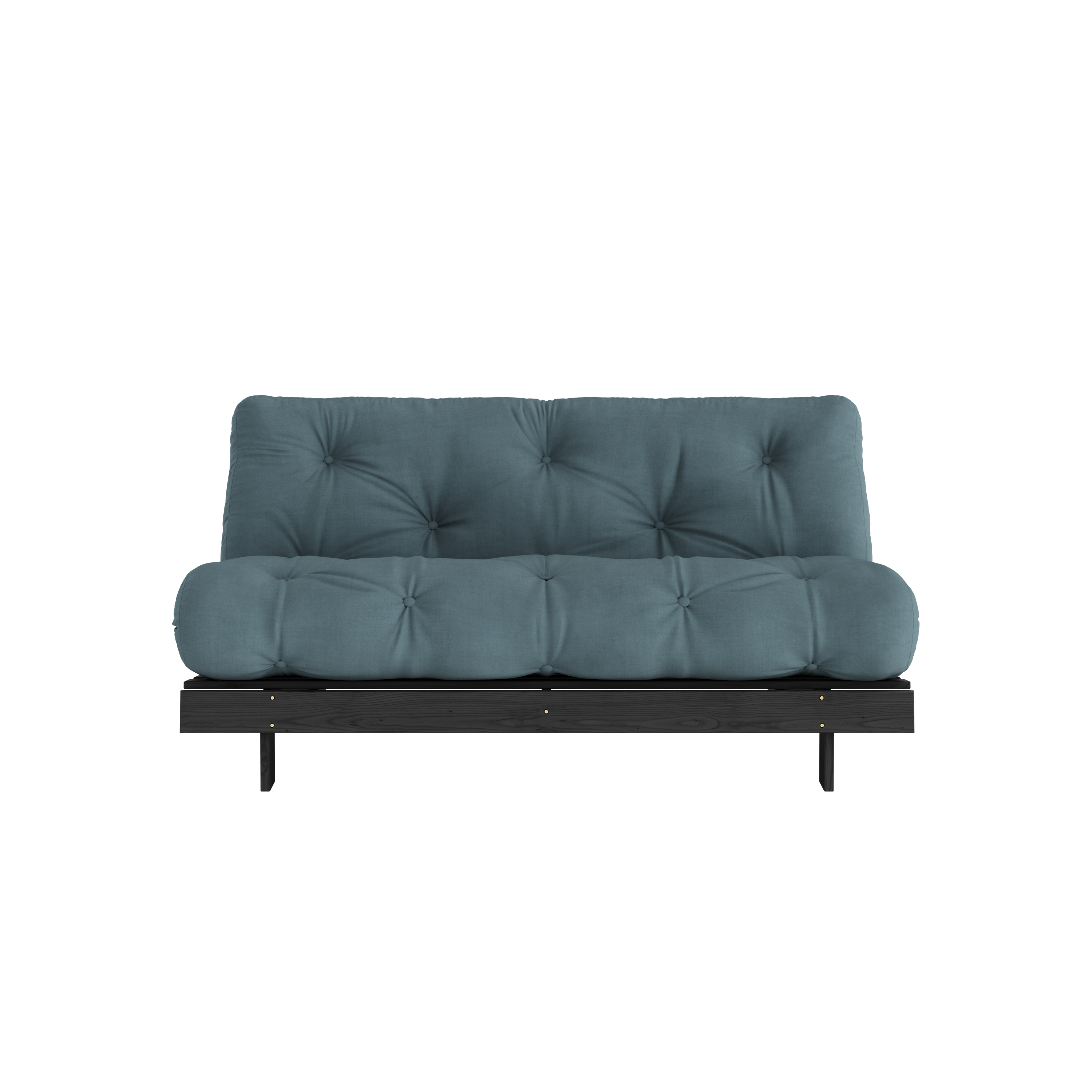 ROOTS BLACK NIGHT LACQUERED 160 X 200 W. ROOTS MATTRESS PETROL BLUE