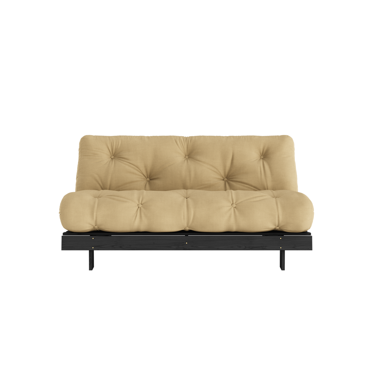 ROOTS BLACK NIGHT LACQUERED 160 X 200 W. ROOTS MATTRESS WHEAT BEIGE