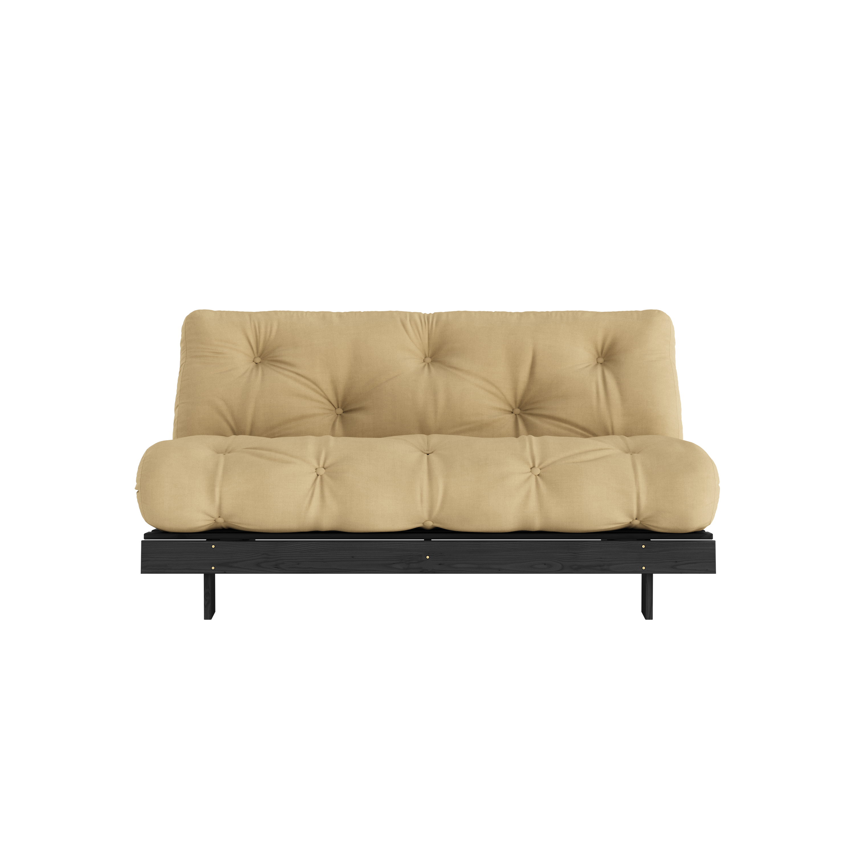 ROOTS BLACK NIGHT LACQUERED 160 X 200 W. ROOTS MATTRESS WHEAT BEIGE