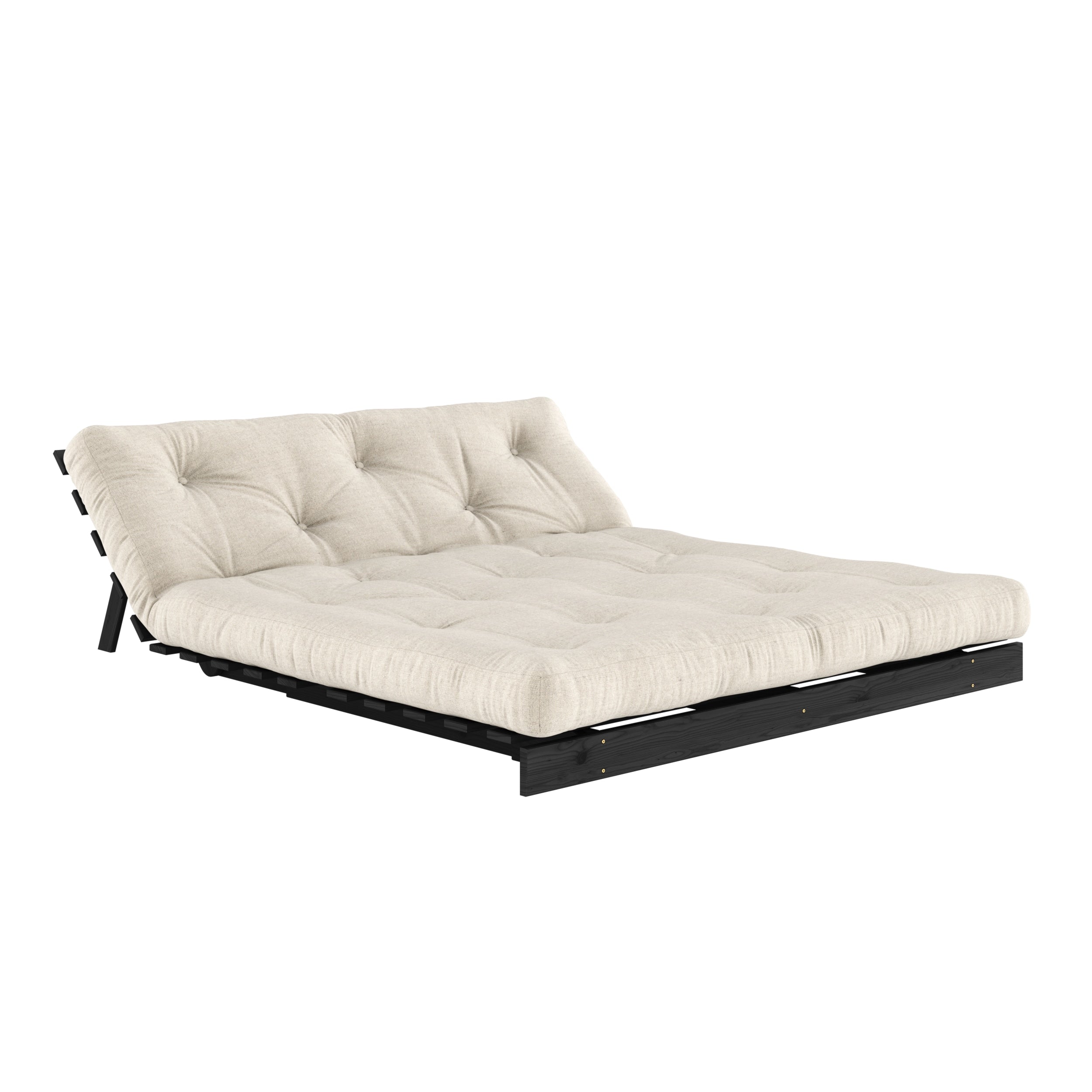 ROOTS BLACK NIGHT LACQUERED 160 X 200 W. ROOTS MATTRESS LINEN