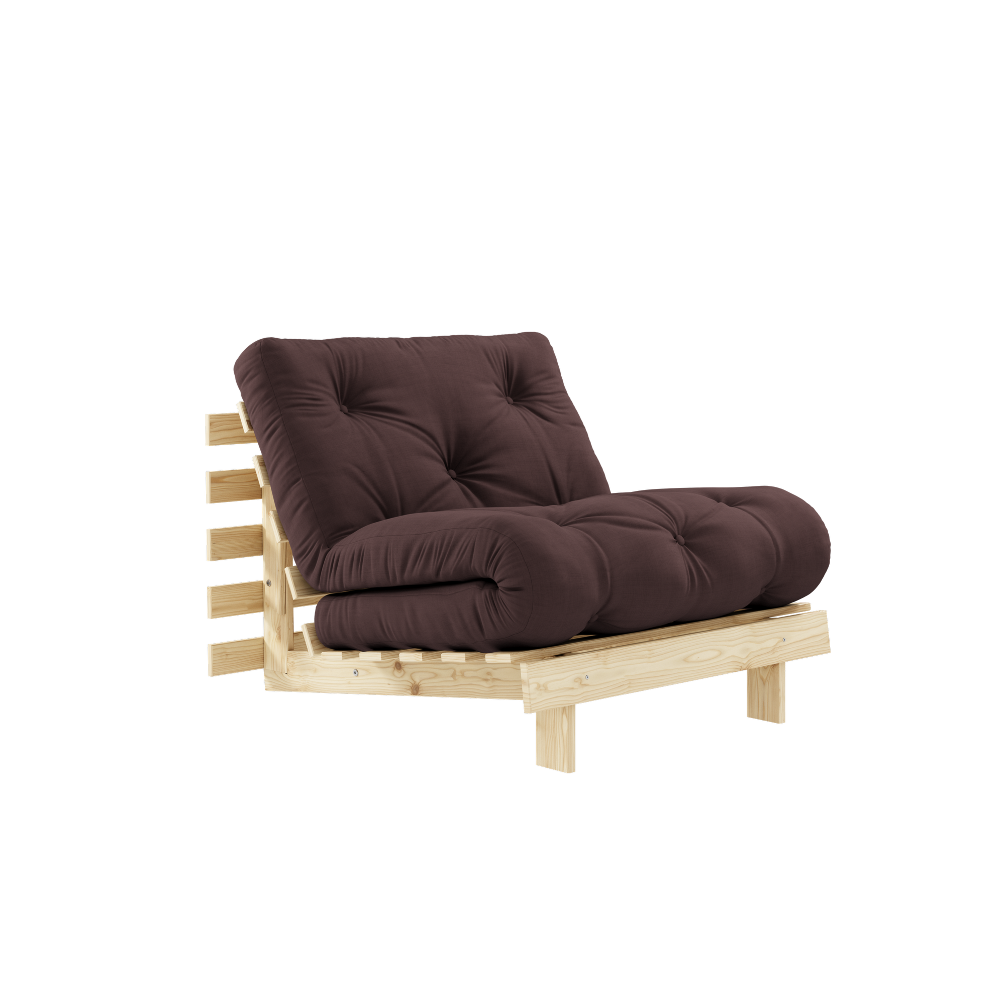 MATELAS ROOTS BRUT 90 X 200 AVEC MATELAS ROOTS MARRON 90 X 200