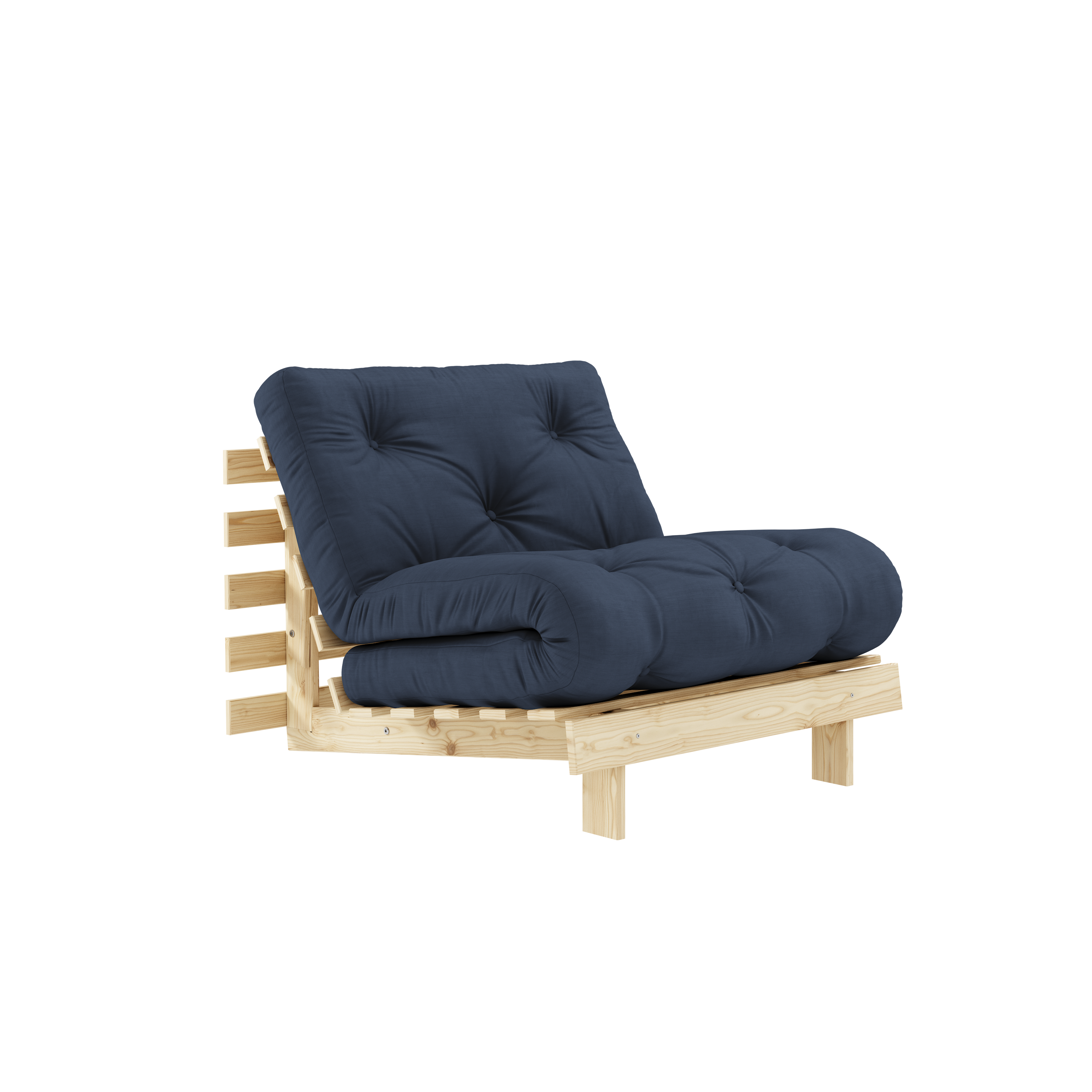 ROOTS RAW 90 X 200 AVEC MATELAS ROOTS BLEU MARINE 90 X 200