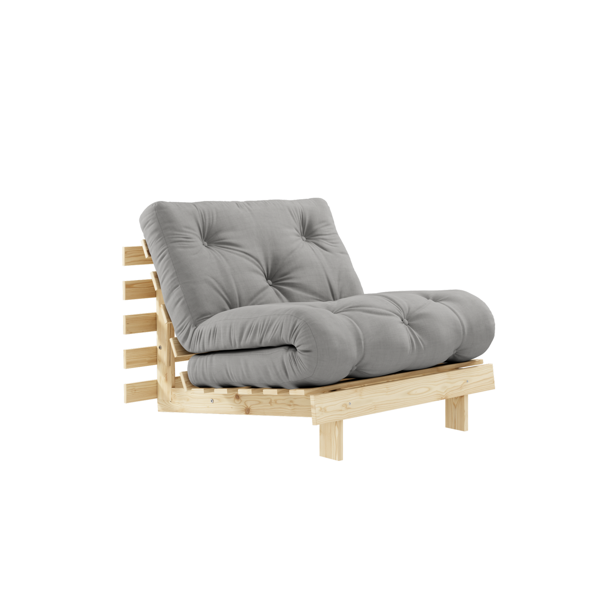 ROOTS RAW 90 X 200 AVEC MATELAS ROOTS GRIS 90 X 200