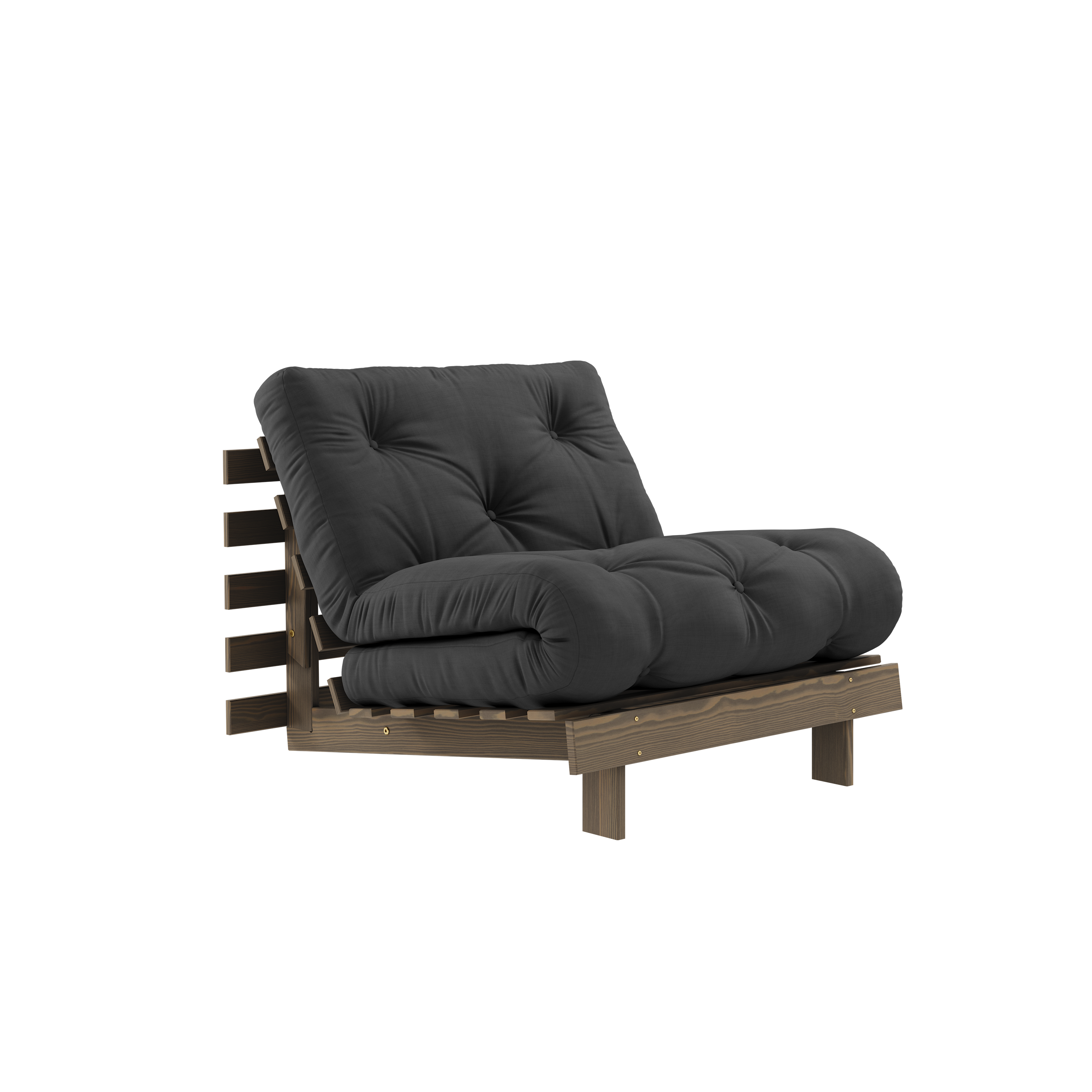 ROOTS CAROB BROWN 90 X 200 W. ROOTS MATTRESS DARK GREY