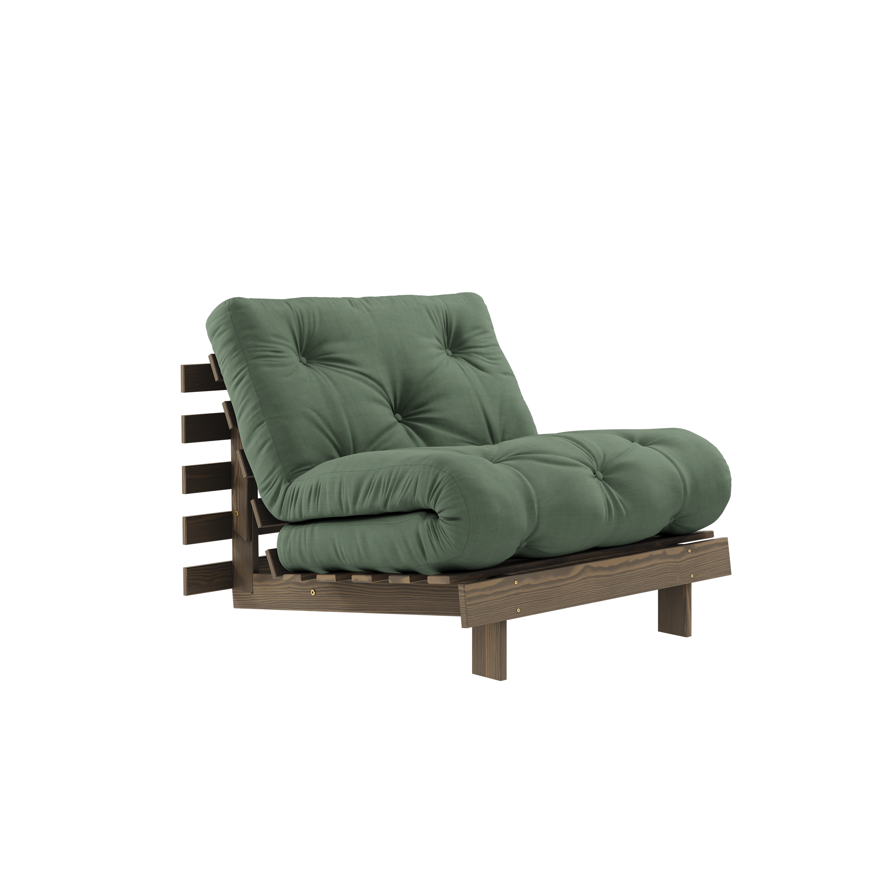 ROOTS CAROB BROWN 90 X 200 W. ROOTS MATTRESS OLIVE GREEN