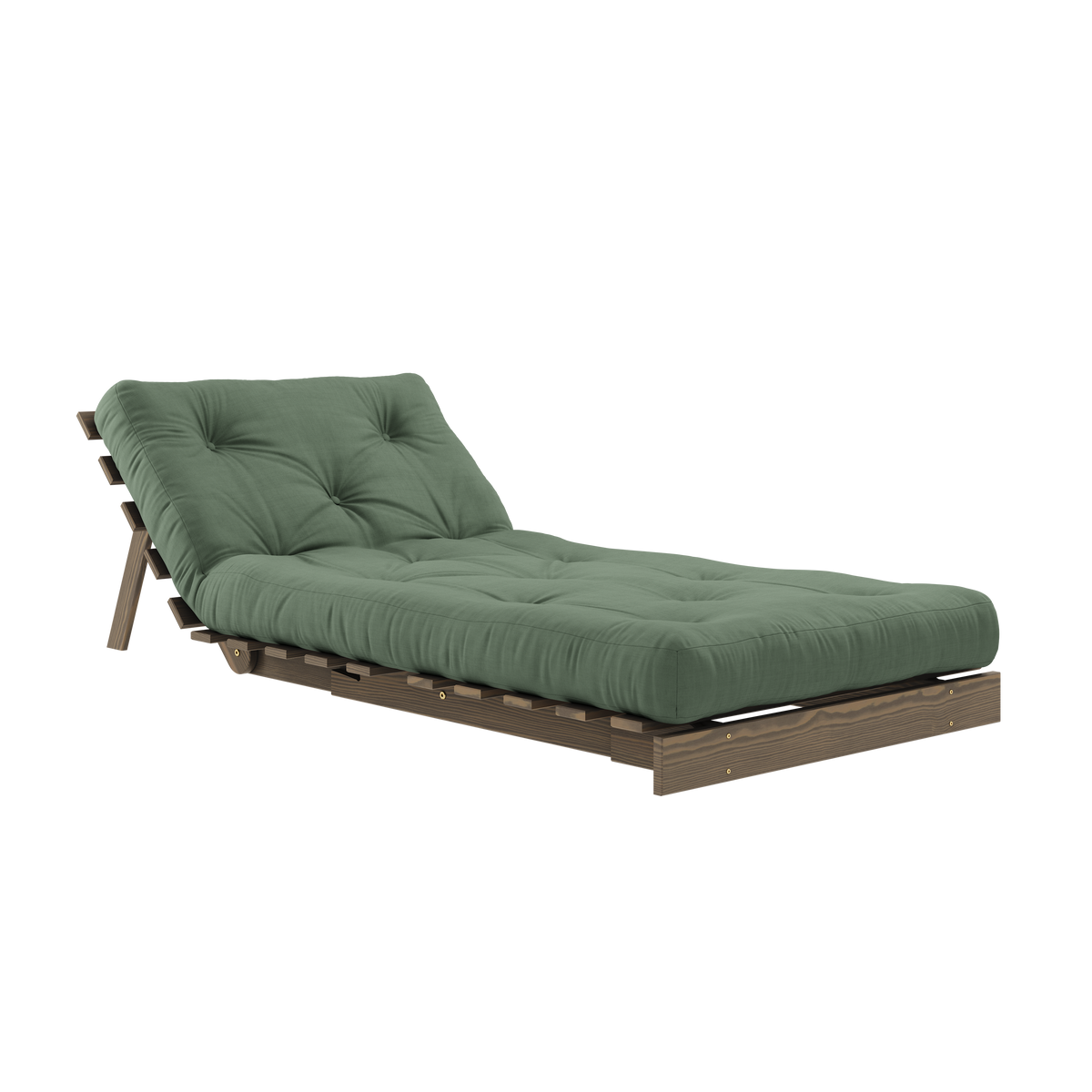 ROOTS CAROB BROWN 90 X 200 W. ROOTS MATTRESS OLIVE GREEN