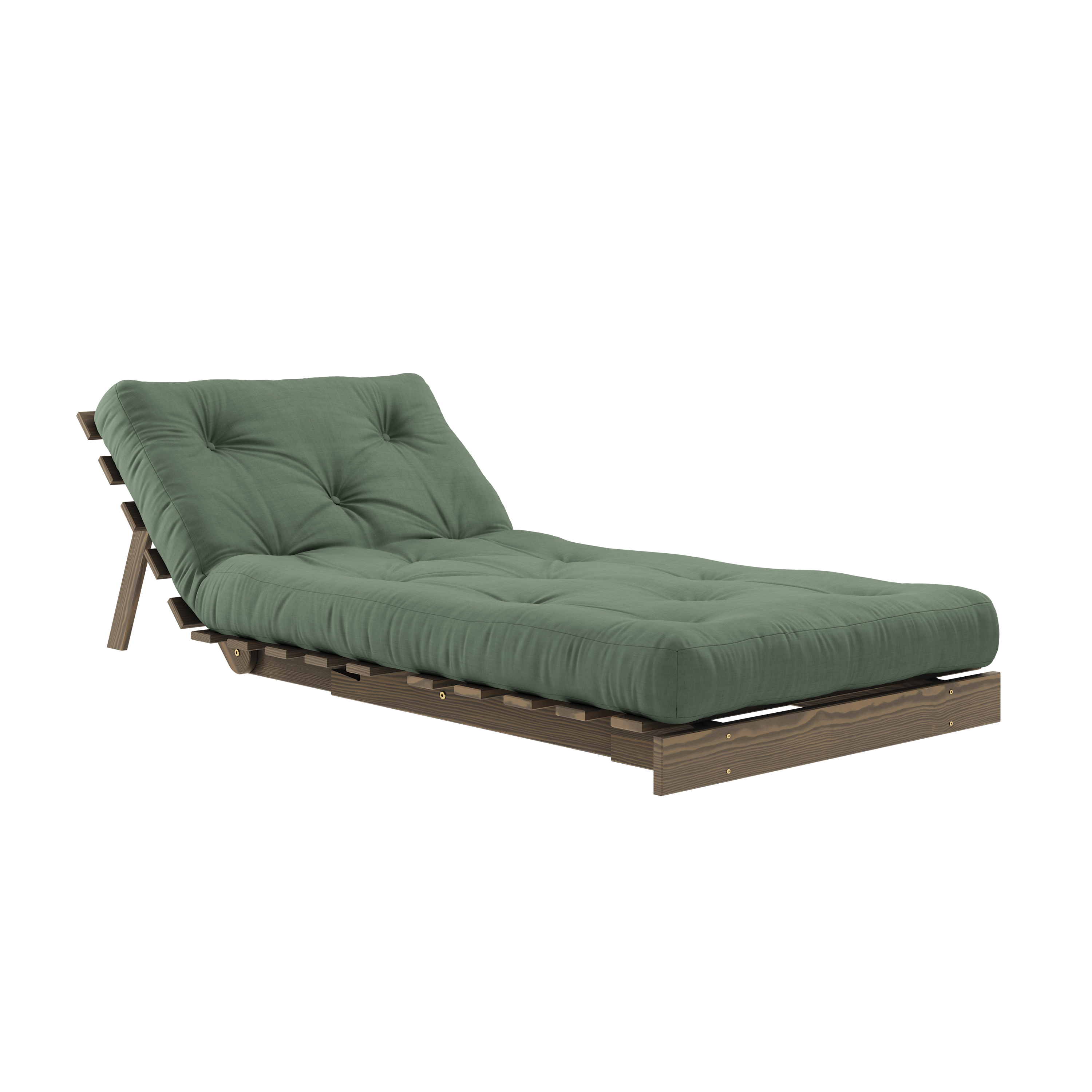 ROOTS CAROB BROWN 90 X 200 W. ROOTS MATTRESS OLIVE GREEN