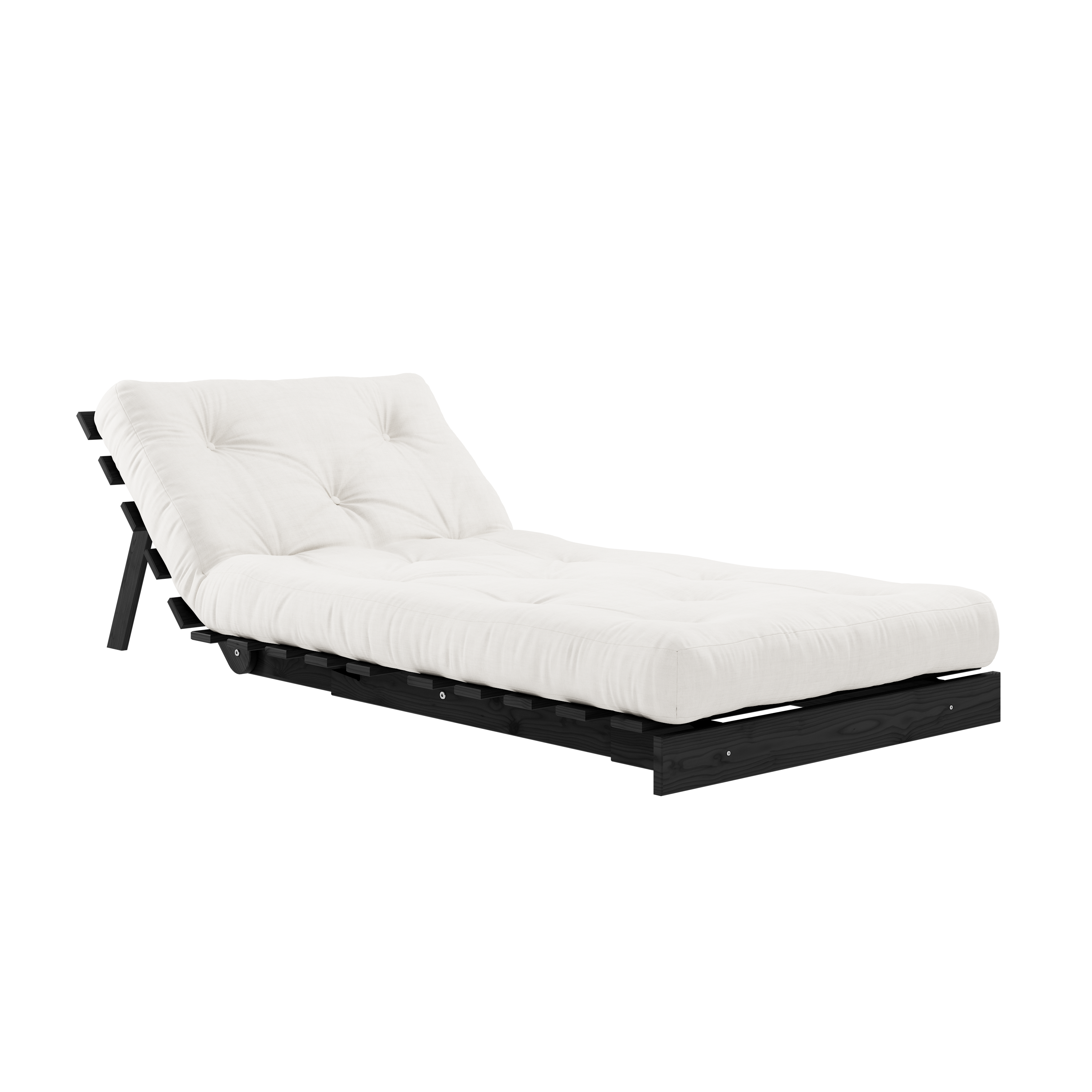 ROOTS BLACK NIGHT LACQUERED 90 X 200 W. ROOTS MATTRESS NATURAL