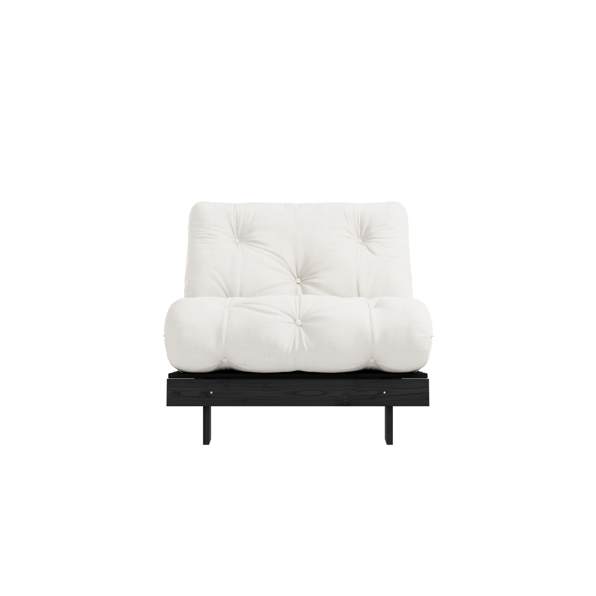 ROOTS NOIR LAQUÉ 90 X 200 AVEC MATELAS ROOTS NATUREL 90 X 200