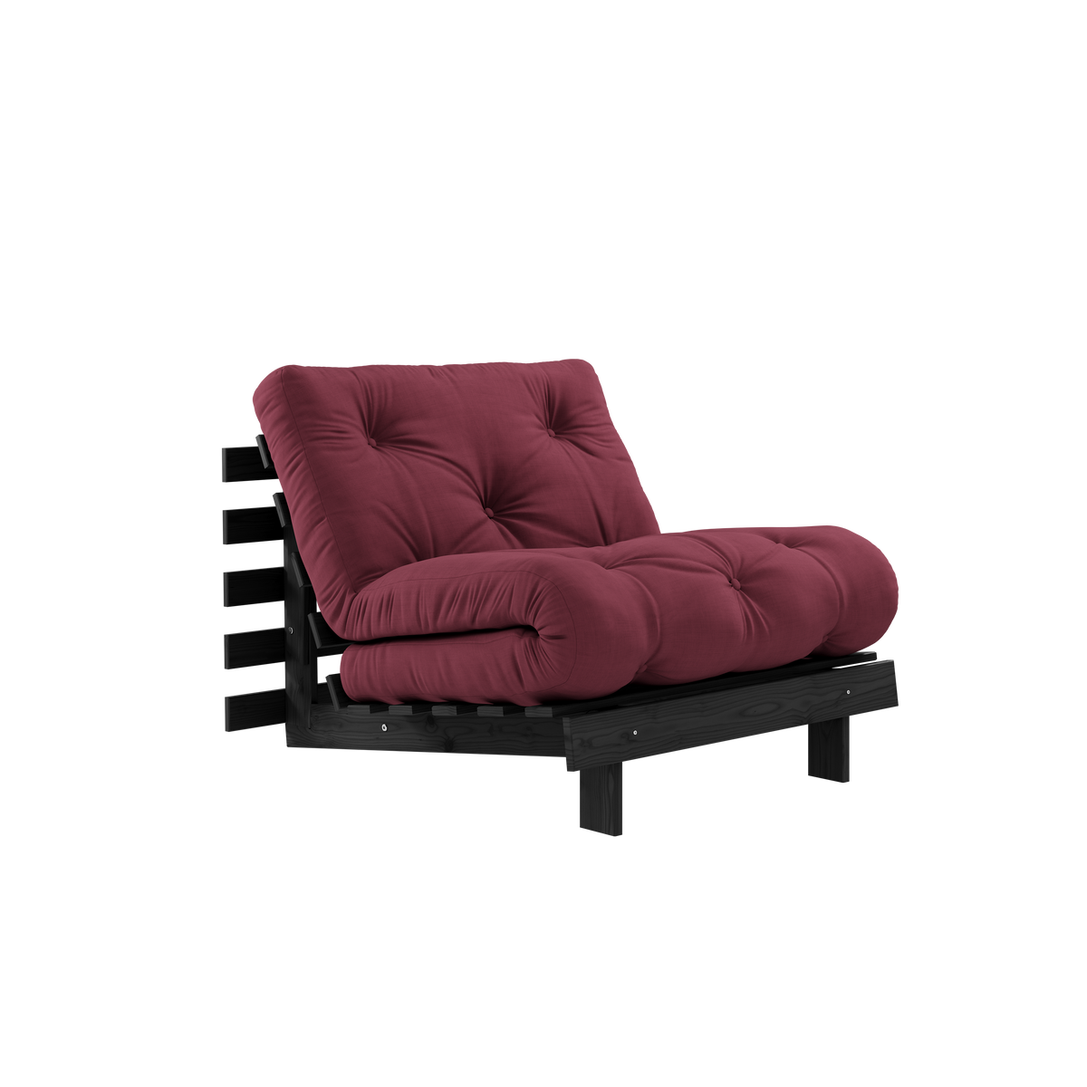ROOTS BLACK NIGHT LACQUERED 90 X 200 W. ROOTS MATTRESS BORDEAUX