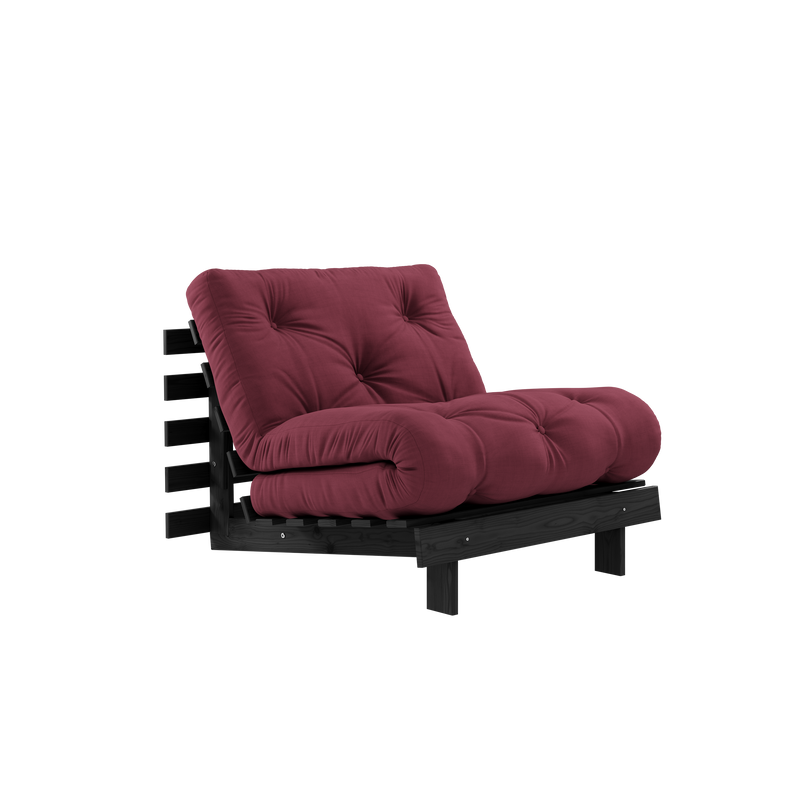 ROOTS BLACK NIGHT LACQUERED 90 X 200 W. ROOTS MATTRESS BORDEAUX
