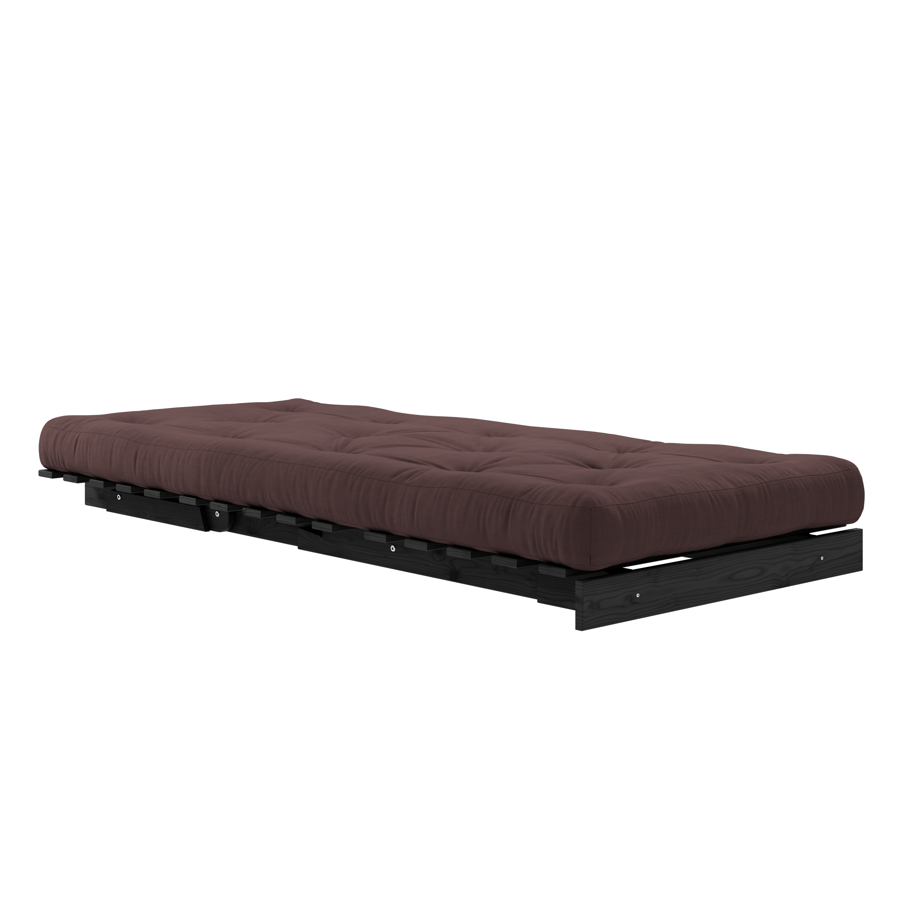 ROOTS BLACK NIGHT LACQUERED 90 X 200 W. ROOTS MATTRESS BROWN