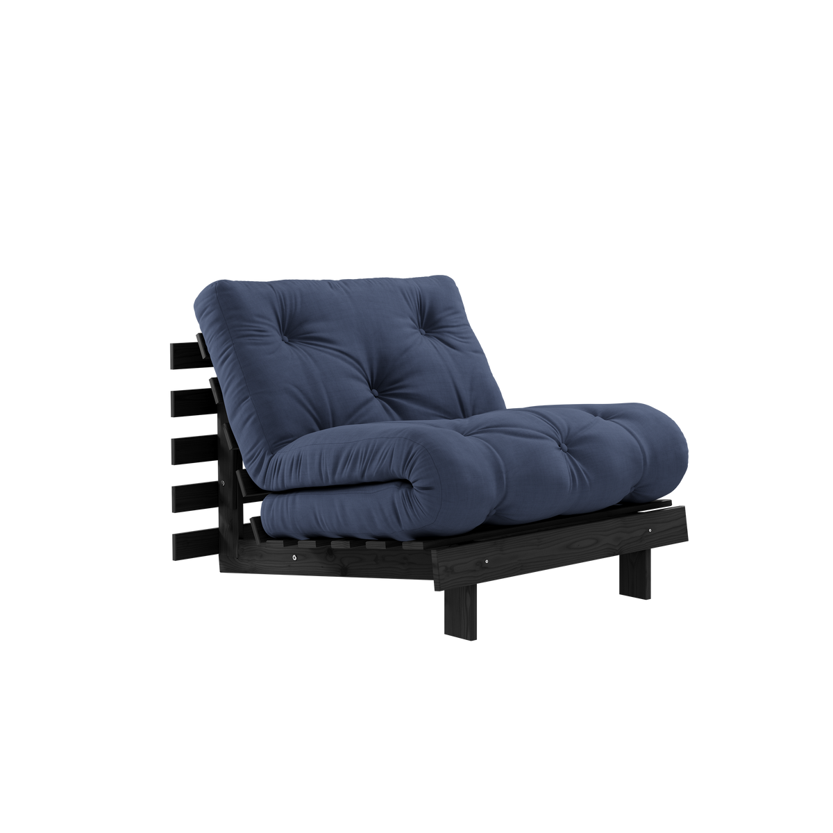ROOTS BLACK NIGHT LACQUERED 90 X 200 W. ROOTS MATTRESS NAVY