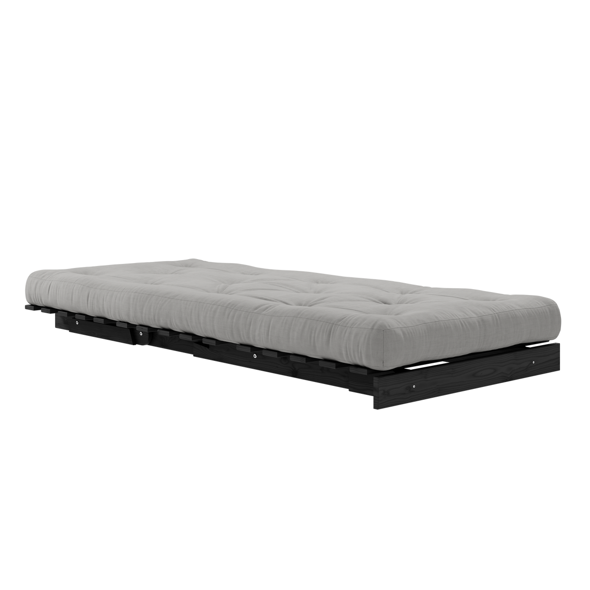 ROOTS BLACK NIGHT LACQUERED 90 X 200 W. ROOTS MATTRESS GREY