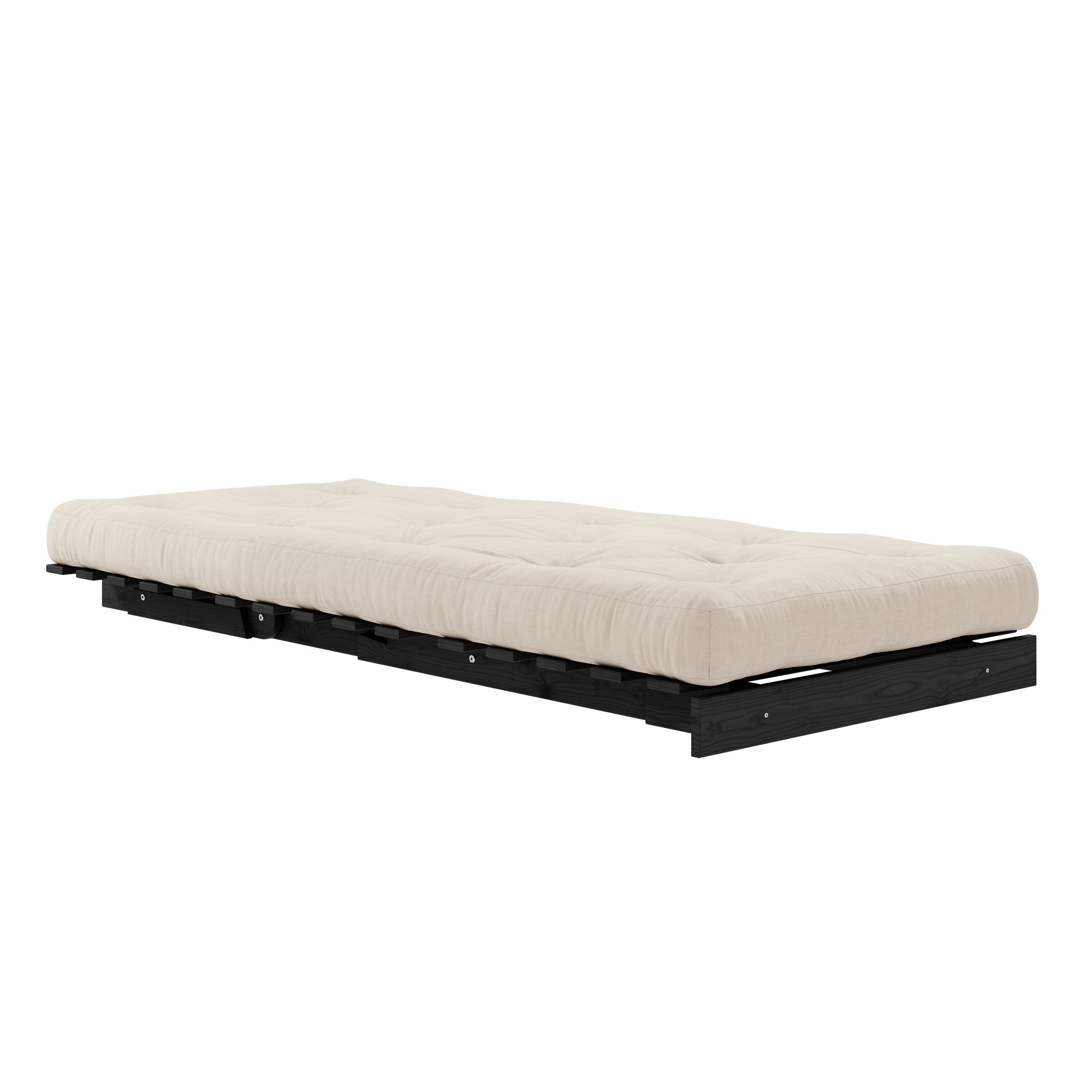 ROOTS BLACK NIGHT LACQUERED 90 X 200 W. ROOTS MATTRESS BEIGE
