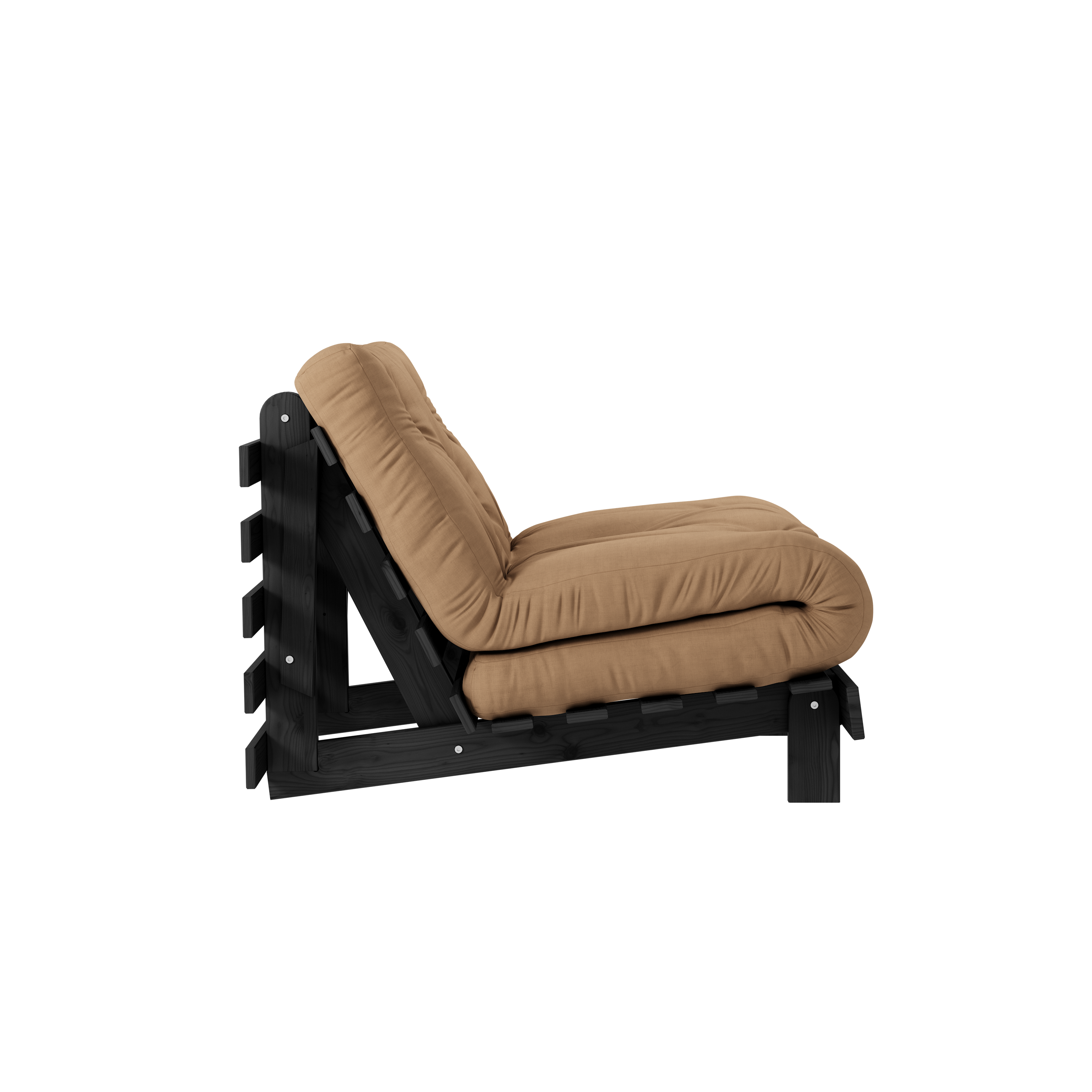 ROOTS BLACK NIGHT LACQUERED 90 X 200 W. ROOTS MATTRESS MOCCA